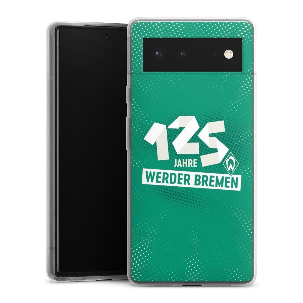 DeinDesign Handyhülle 125 Jahre Werder Bremen Offizielles Lizenzprodukt, Google Pixel 6 Slim Case Silikon Hülle Ultra Dünn Schutzhülle
