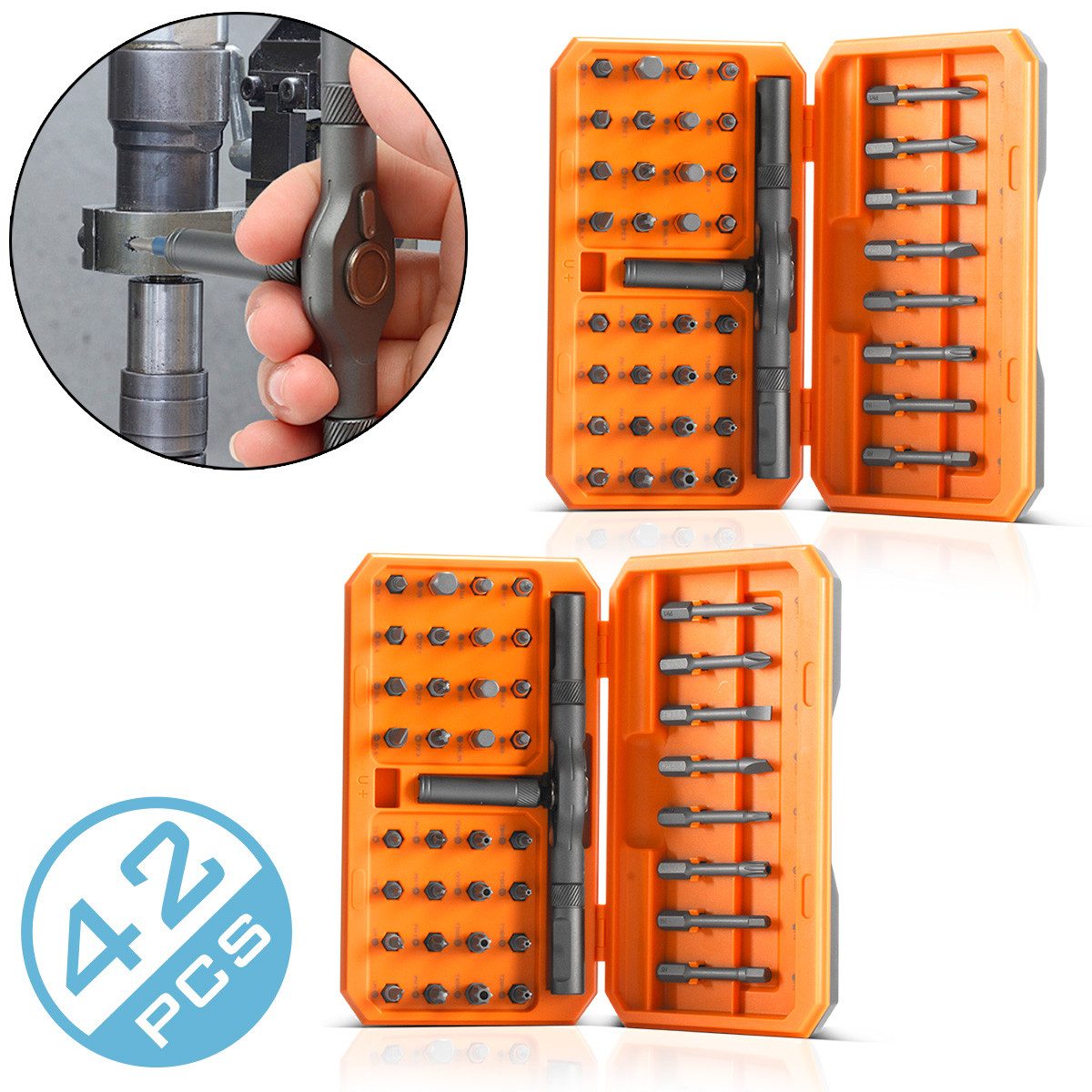 STAHLWERK Bit-Set 2 x Ratschen-Schraubendreher-Bit-Set RBS-42 ST, Set, 1-St.