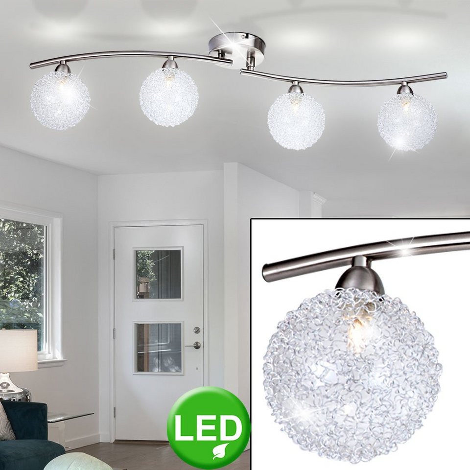 etc-shop LED Kugelleuchte, LED Decken Leuchte Alu Kugeln Beleuchtung