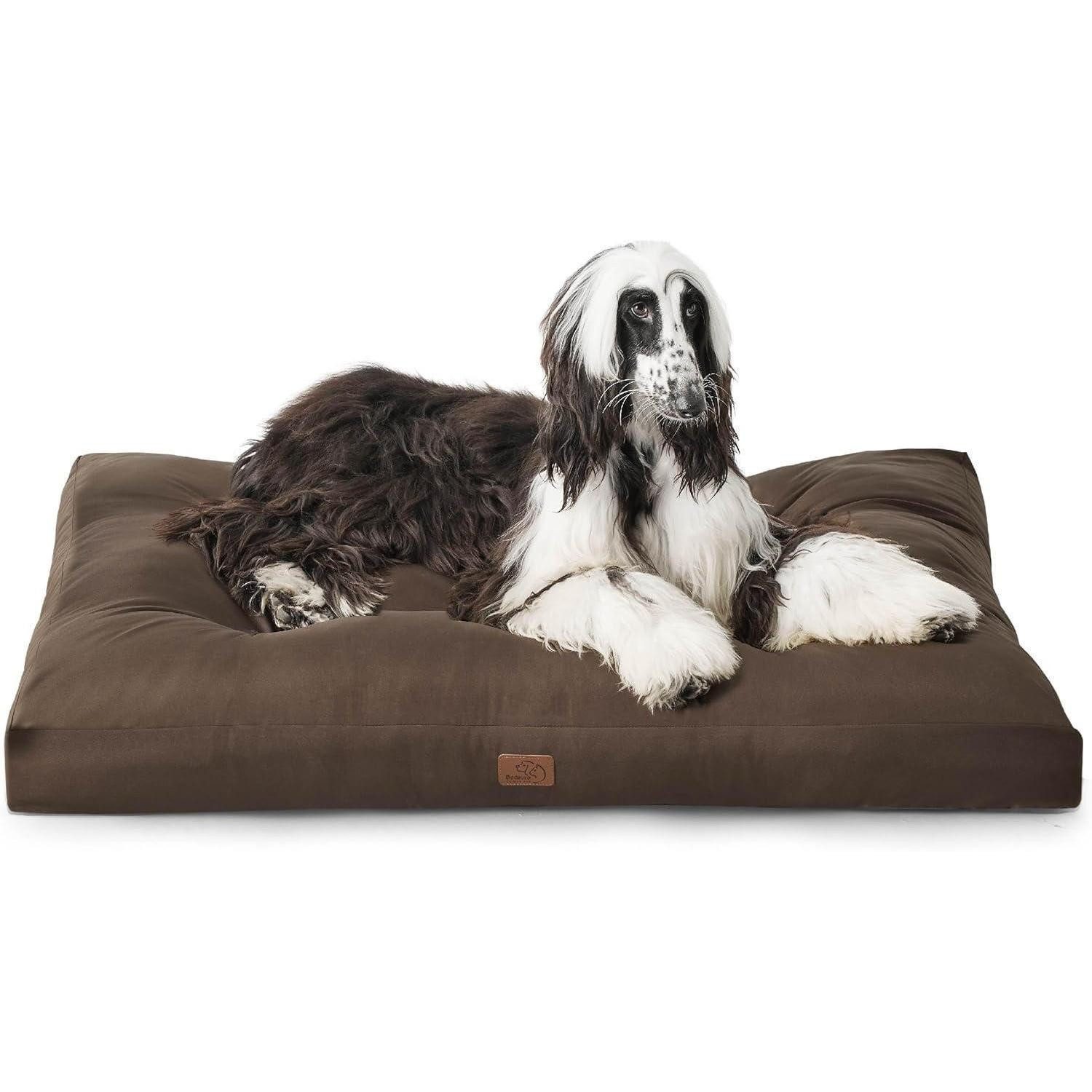 Hundematte Hundekissen 120x90cm gepolstert waschbar Braun L 120 x B 90 x H 10 cm