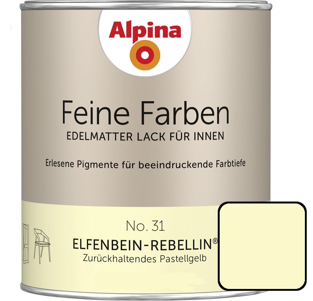Alpina Wandfarbe Alpina Feine Farben Lack No. 31 Elfenbein-Rebellin