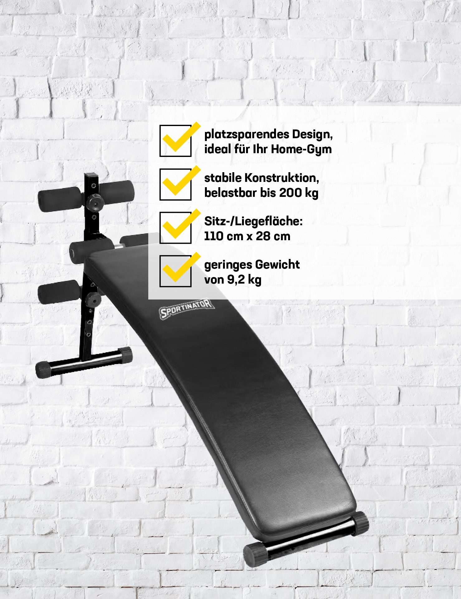Sportinator Sit-Up Bank Sit Up verstellbare Trainingsbank