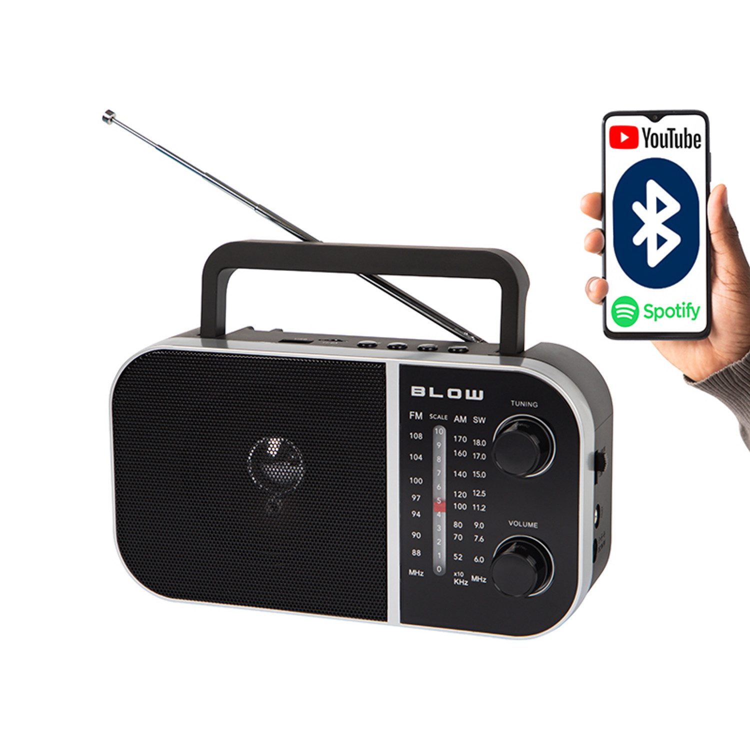 BLOW RA6 Radio (AM, FM, Tragbares AM/FM BT-Radio)