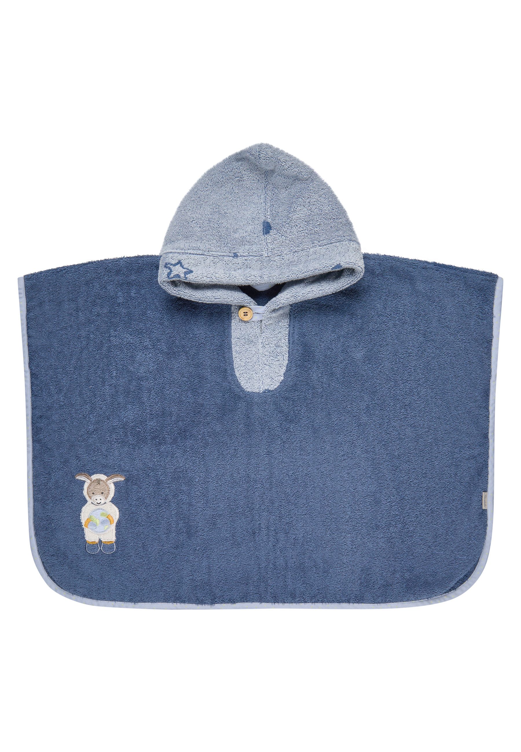 Sterntaler® Poncho Poncho WELTRAUM (1-St) Badeponcho aus Frottee, Stickmotiv, zum einfachen drüberziehen, Knopf