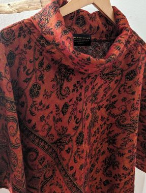 Aurelie Poncho Eleganter Paisley Poncho, für Damen und Herren, mit Stehkragen