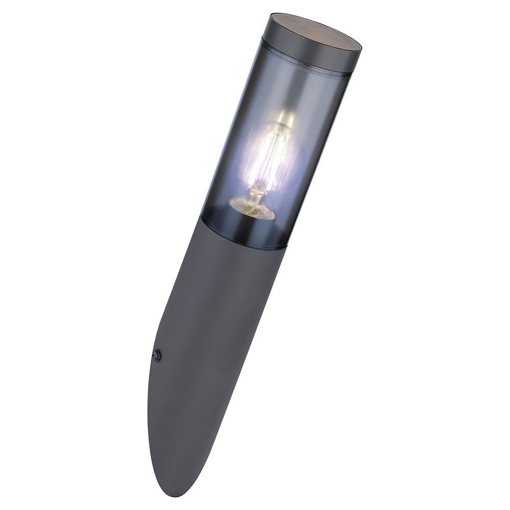 GLOBO LIGHTING LED Außen-Wandleuchte, Leuchtmittel inklusive, Warmweiß, Farbwechsel, Außenleuchte Fackellampe Wandleuchte RGB LED Edelstahl Fernbedienung