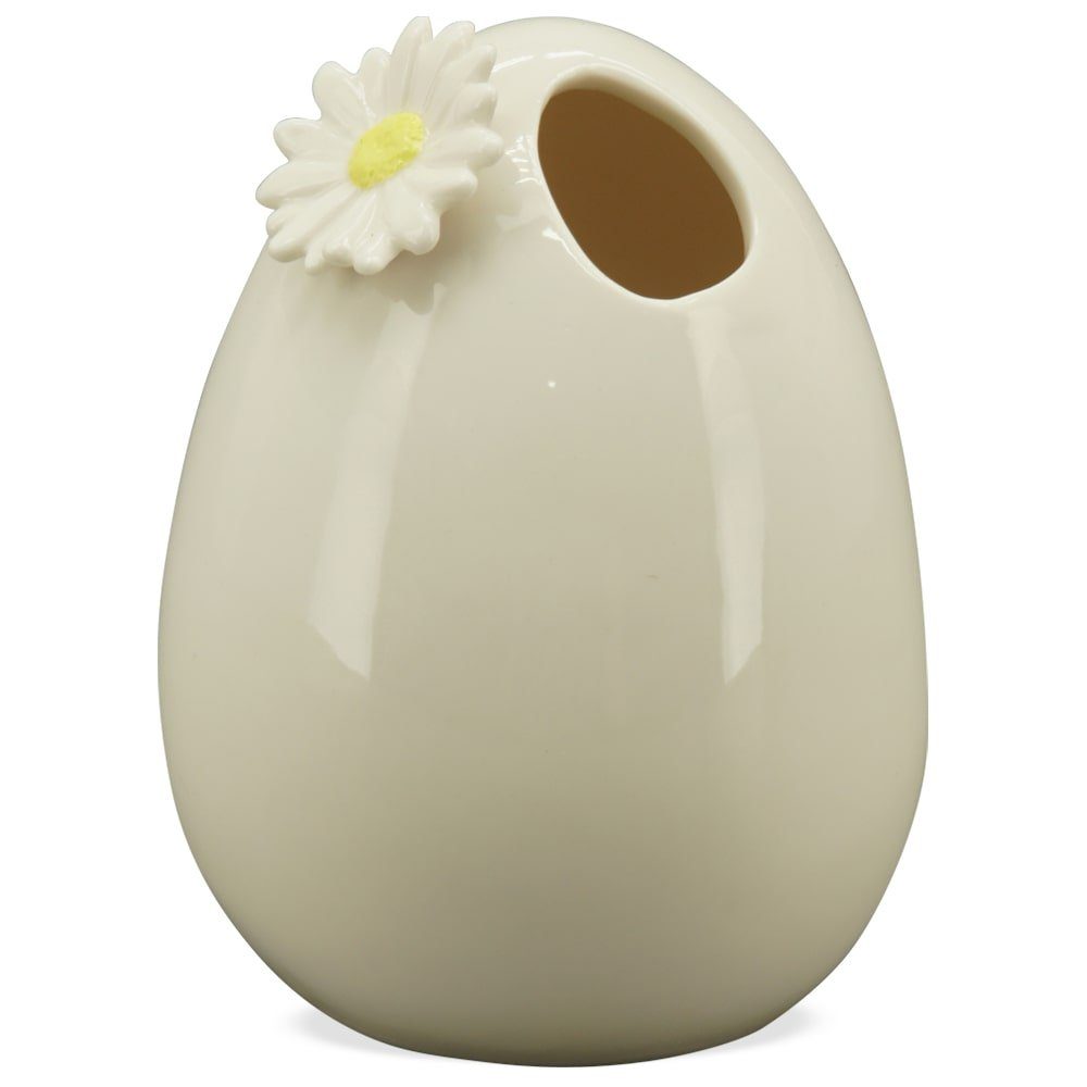 matches21 HOME & HOBBY Blumentopf Vase Osterei Blüten Keramik Osterdeko creme 11,2 cm (1 St)