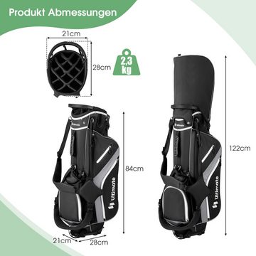 KOMFOTTEU Golfschläger + Golfbag, Golf Stand Bag mit 14 Fächern, 6 Taschen