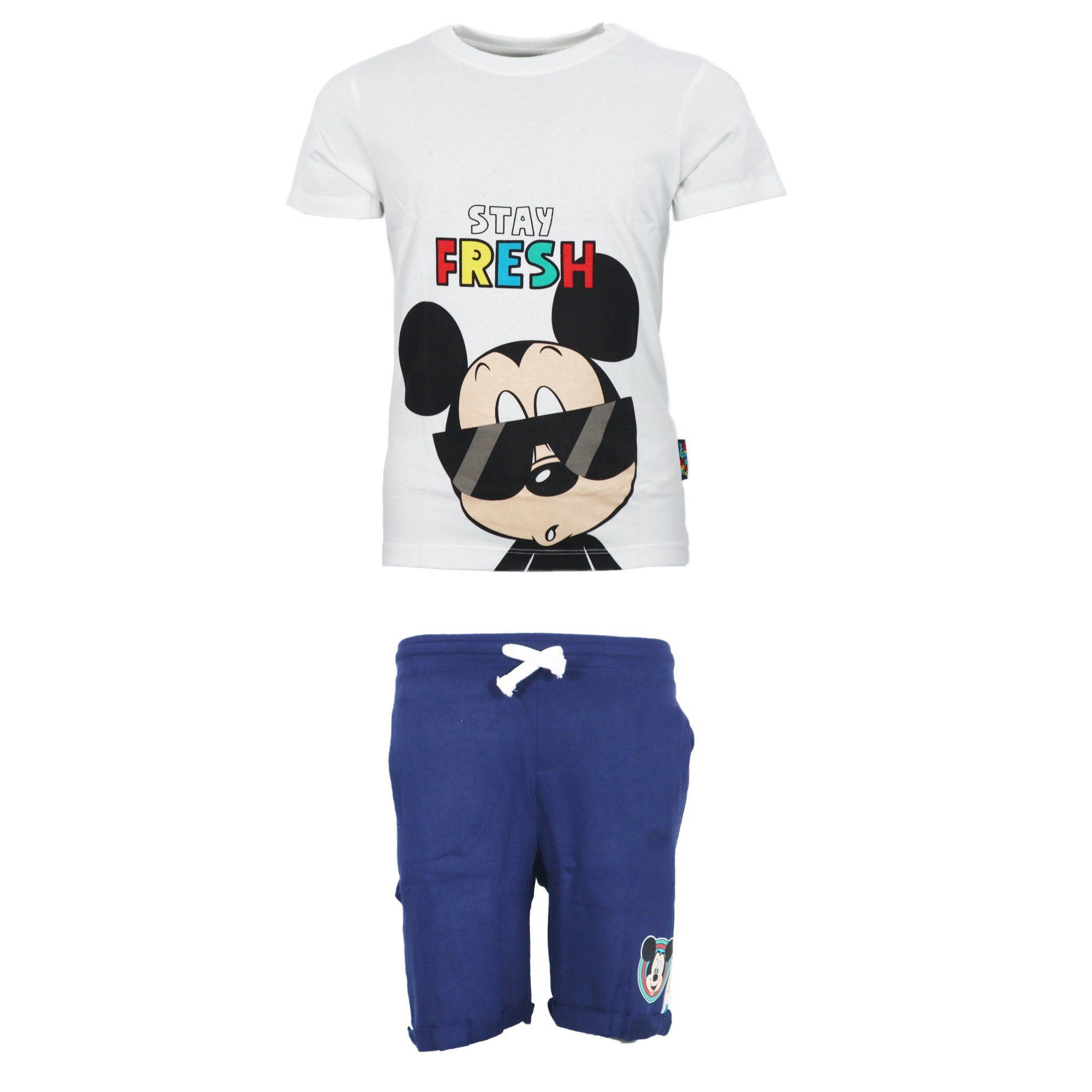 Disney Print-Shirt Disney Mickey Maus Sommerset Shorts plus T-Shirt Gr. 98 bis 128, Baumwolle