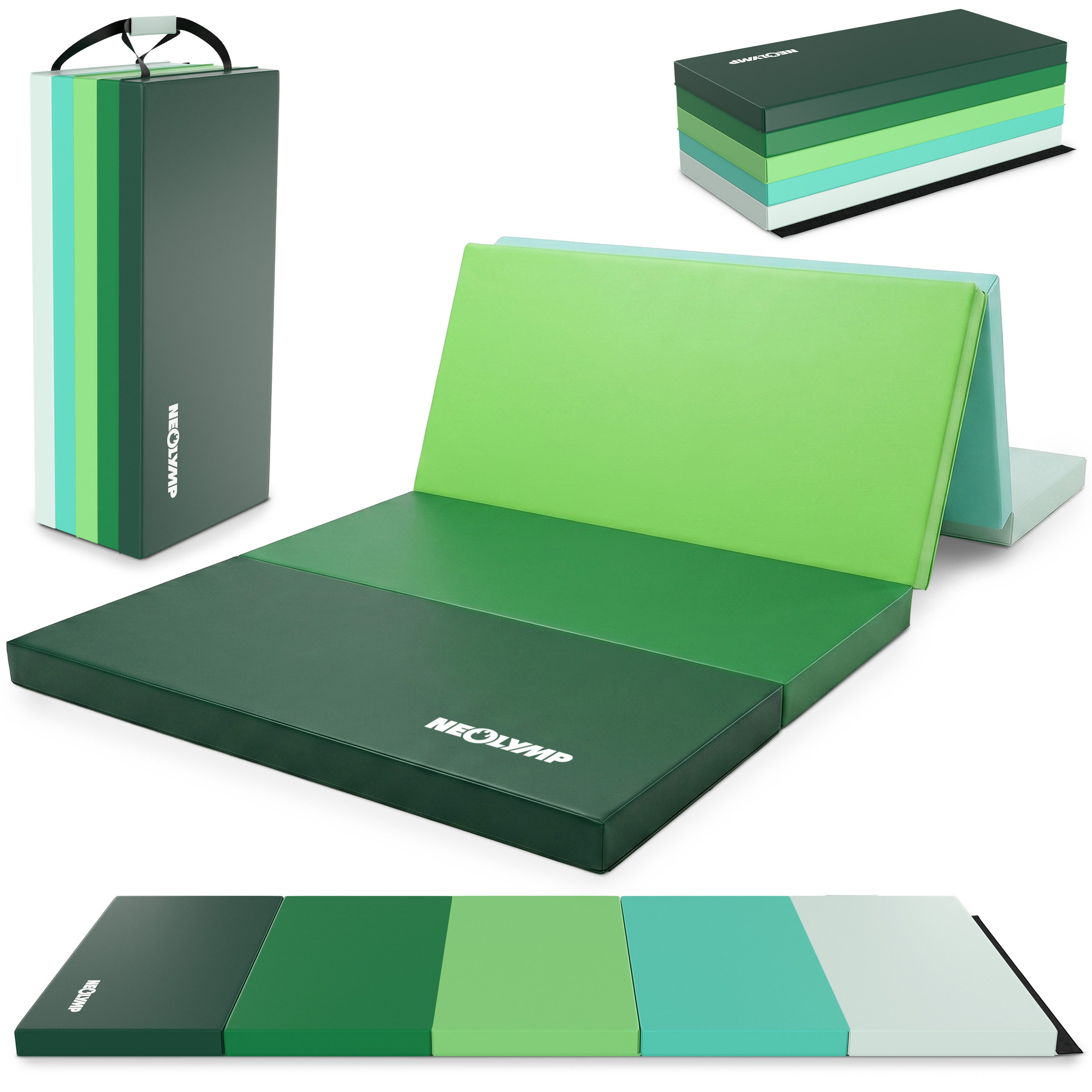 Sportmatte Klappbare Turnmatte & Gymnastikmatte mit Klett und PU-Bezug