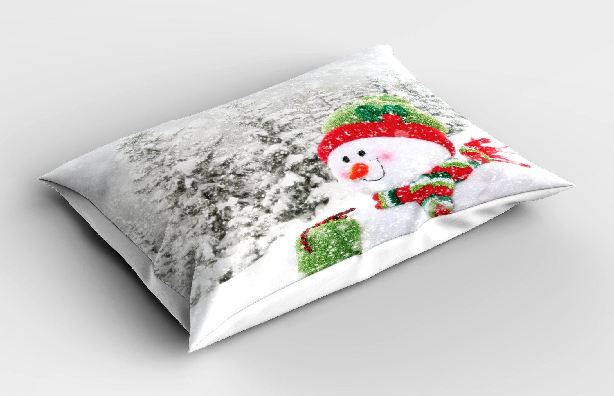 Dekorativer Size Standard Weihnachten Kissenbezüge Snowy Stück), (1 Woodland King Kissenbezug, Urlaub Abakuhaus Gedruckter