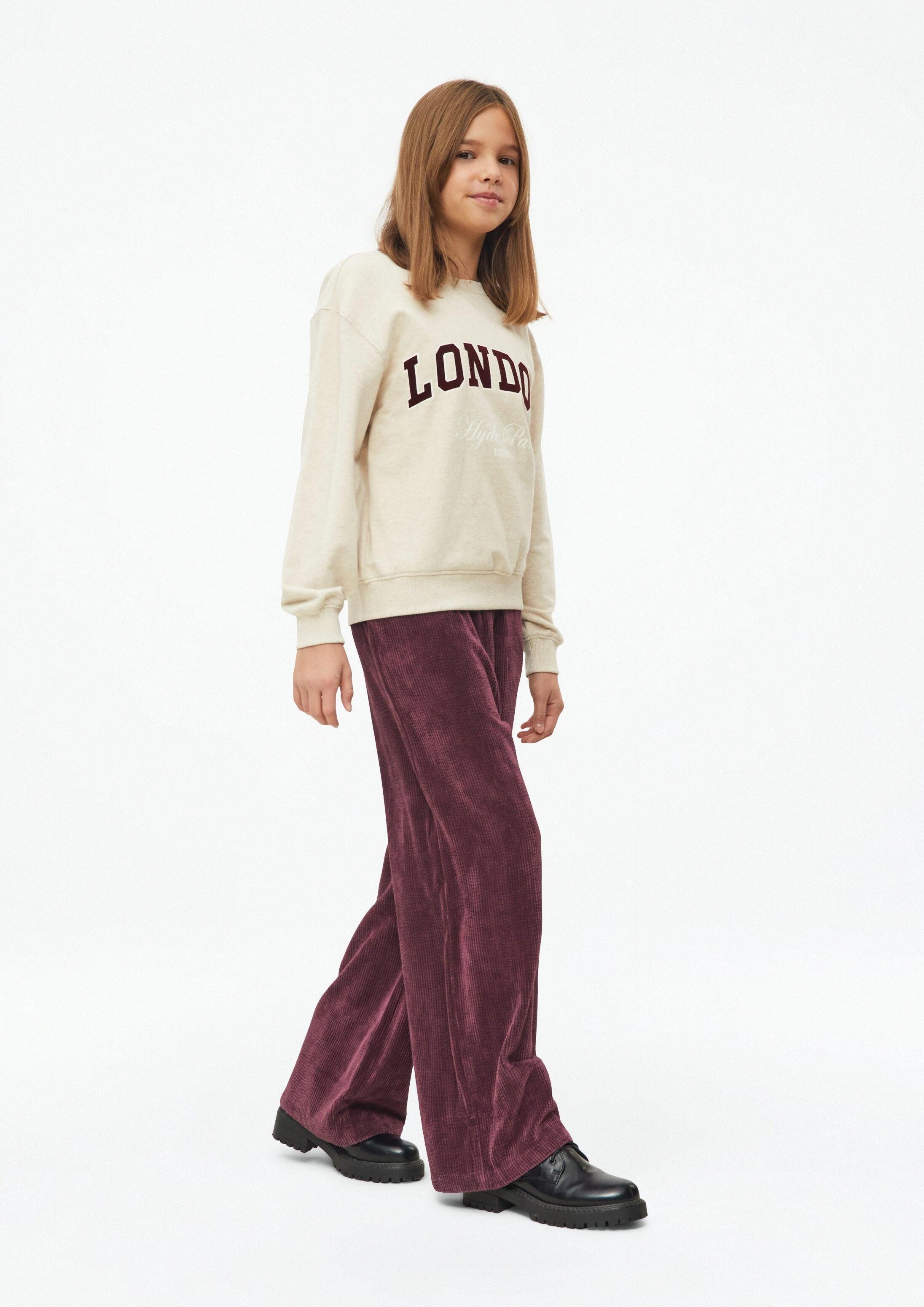 s.Oliver Chinos Hose WIDE LEG Wide-Leg-Hose mit Elastikbund aus Cord – Bild 3 von 4