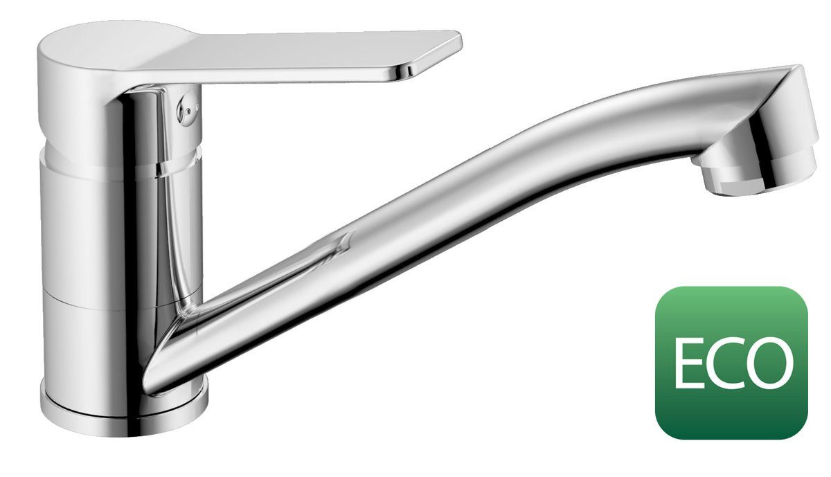 Aqualine Waschtischarmatur SINTRA ECO 6 l/min, Waschbeckenarmatur mit drehbarem Auslauf, Chrom Aqualine-SX001-02-SET