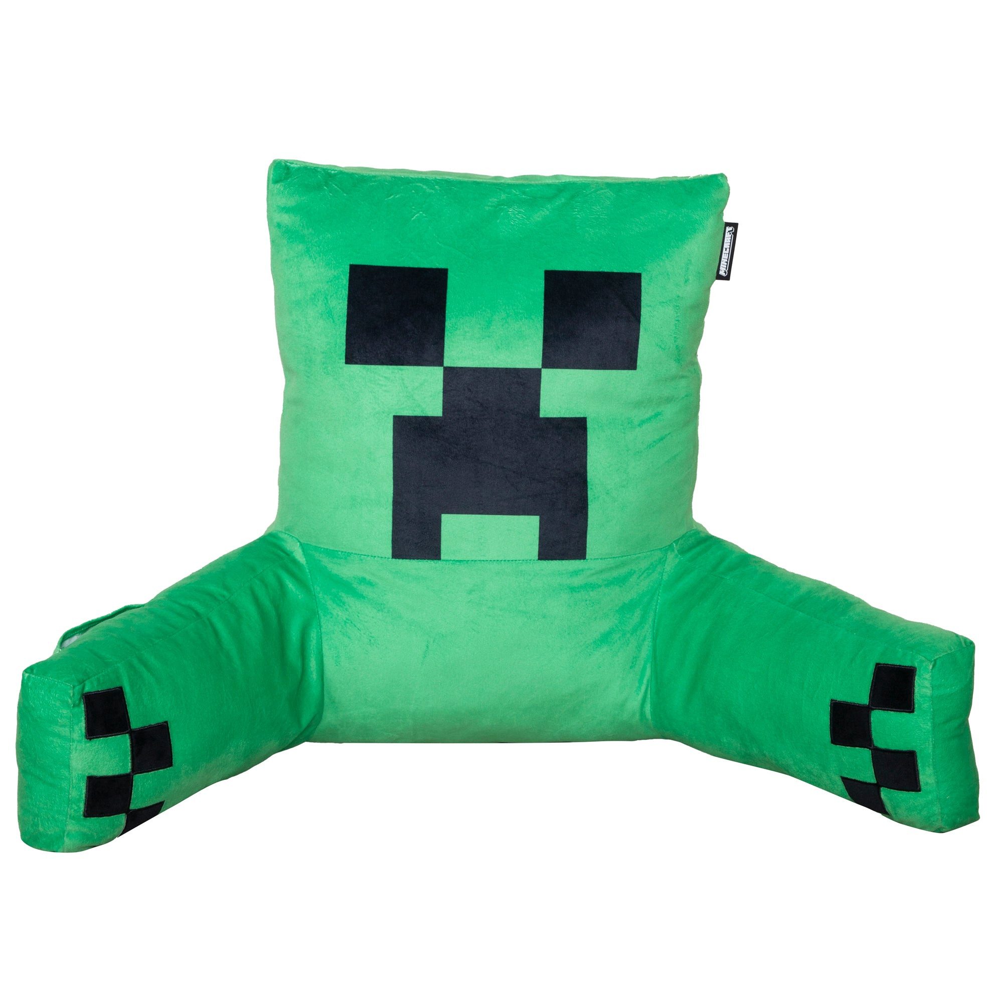 Minecraft Sitzkissen - praktisches Lesekissen mit Rückenlehne - in 4 versch. Designs, Relaxkissen aus weichem Samt mit Armstützen & Seitentasche