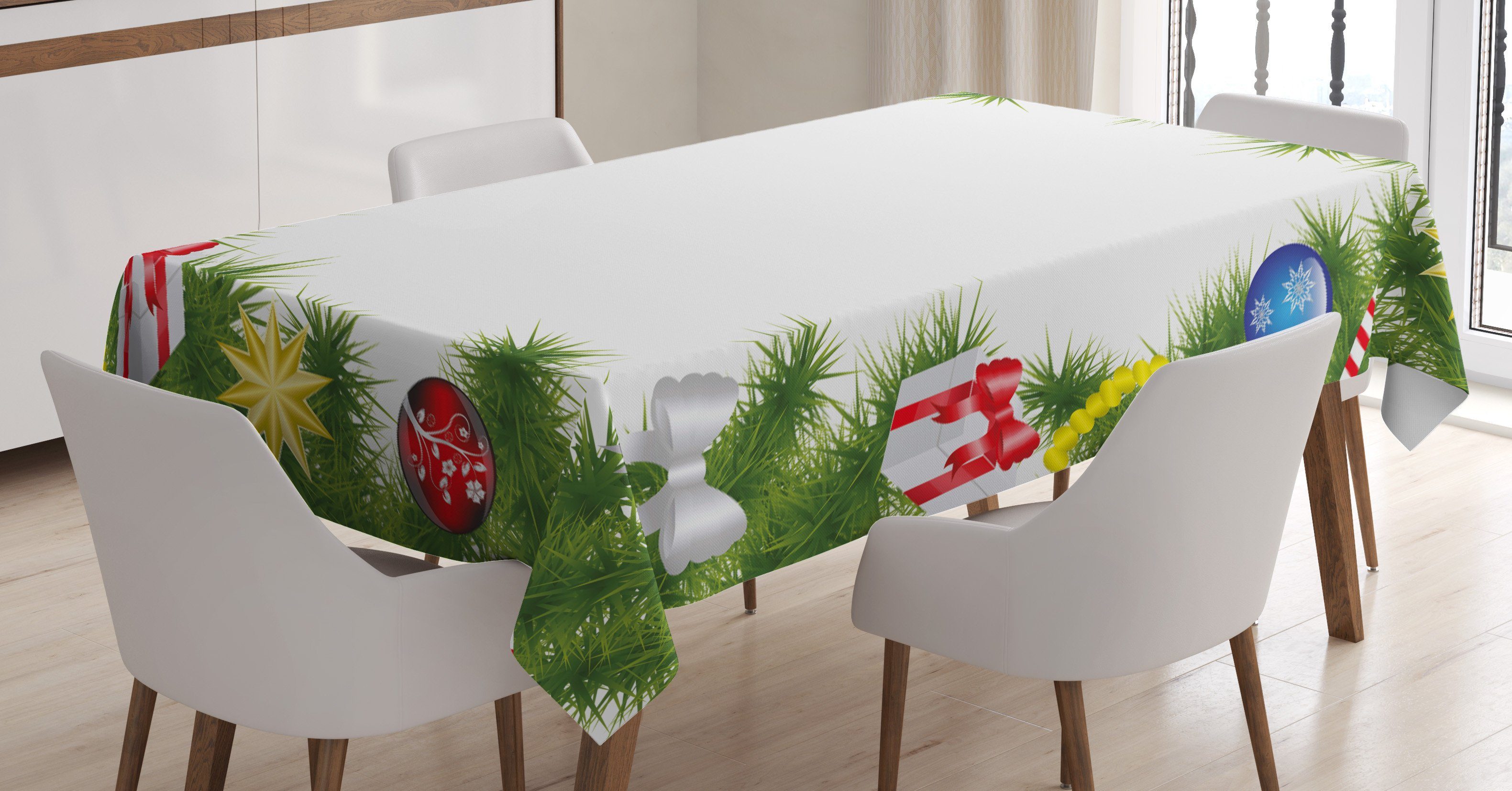 Für Tischdecke Farben, Waschbar Vibrant Farbfest Klare Abakuhaus Außen Weihnachten Fir den Bereich geeignet