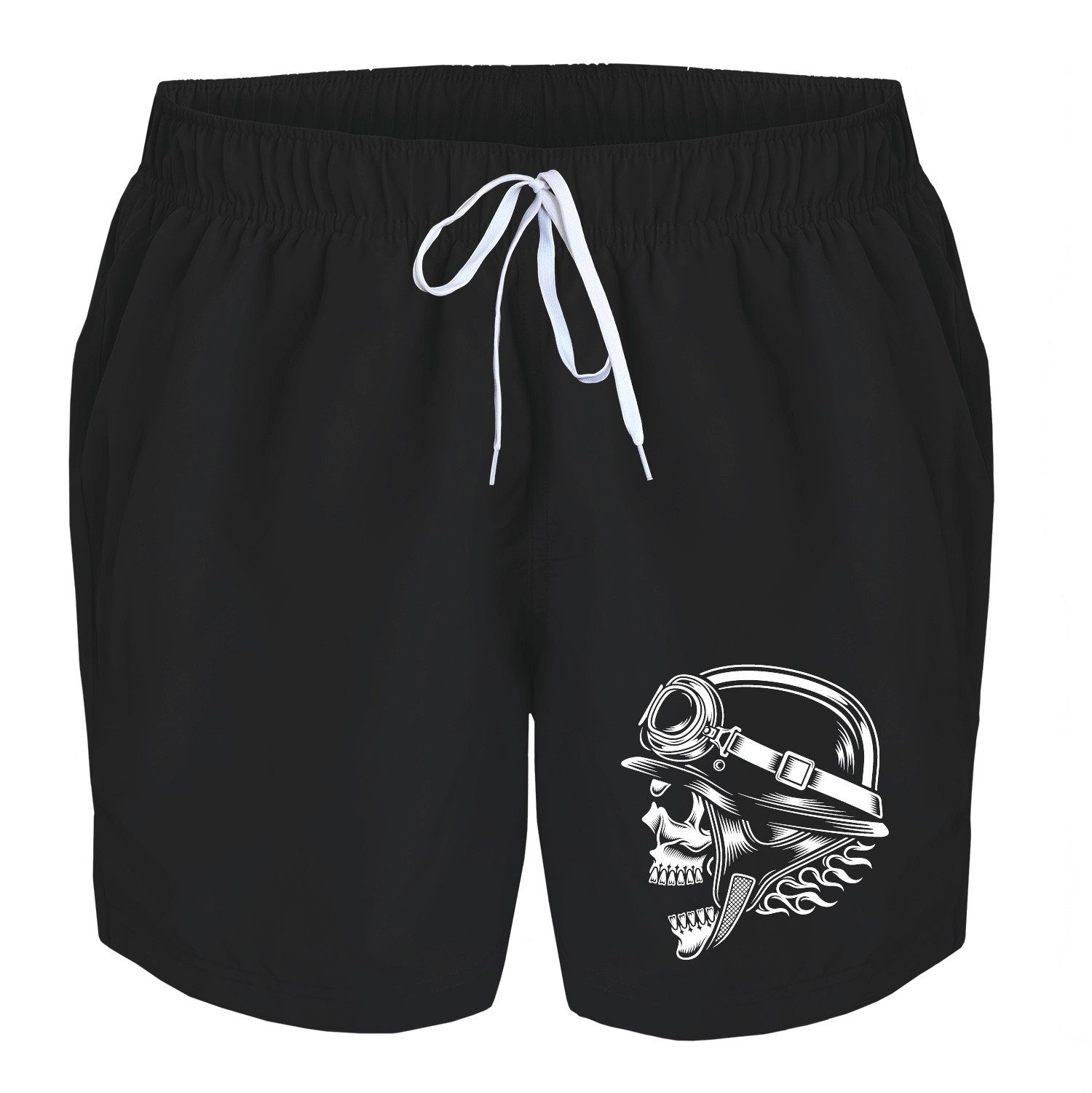 deinshirt Badehose Schwimmshorts Totenkopf Stahlhelm Integrierter günstig online kaufen