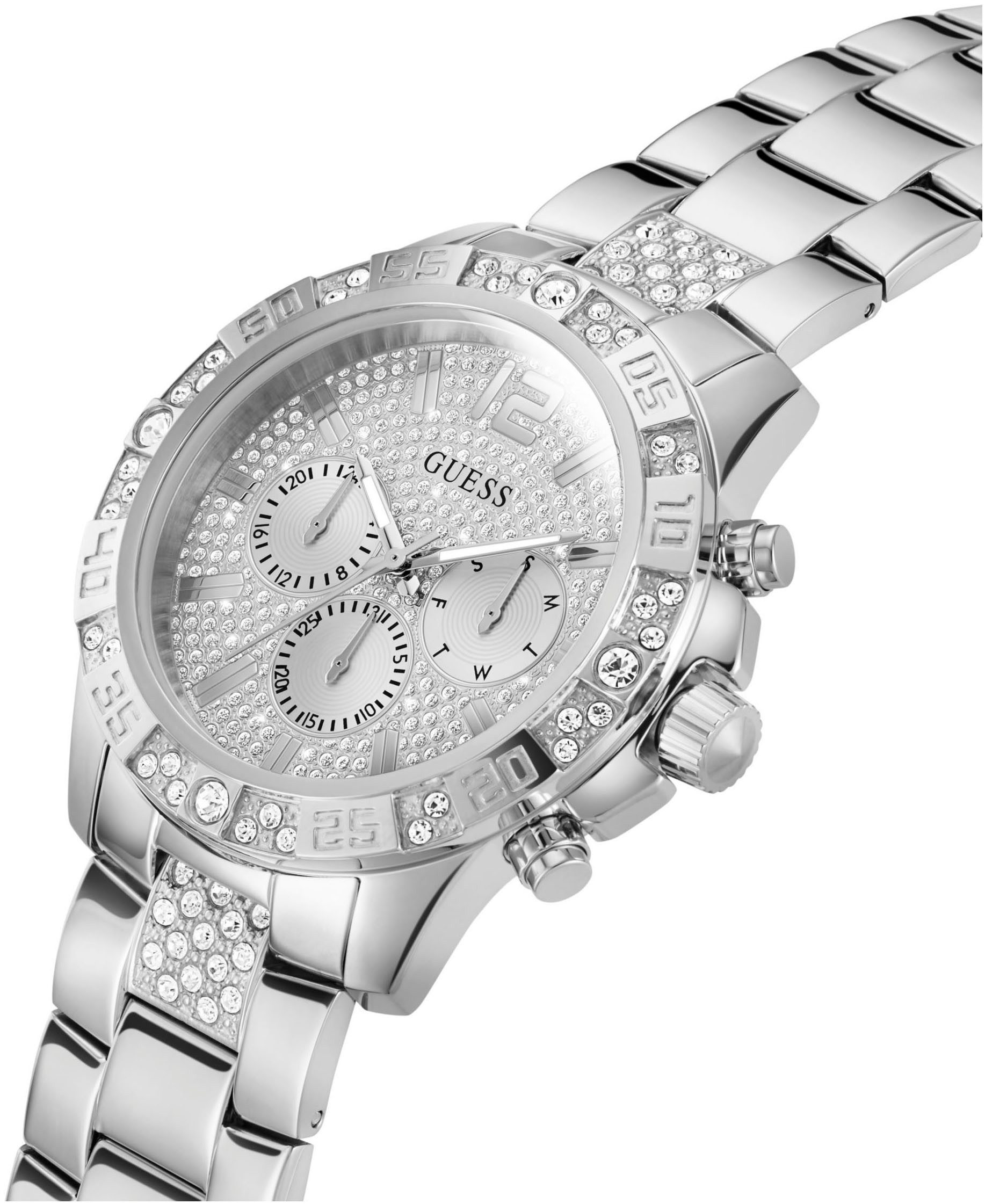 Guess Multifunktionsuhr MAJESTIC GW0796G1, Quarzuhr, Armbanduhr, Herren, Datum, 12/24-Std.-Anzeige,Kristallsteine