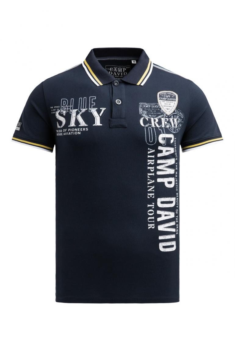 CAMP DAVID Poloshirt aus Pikee mit Logo Artworks günstig online kaufen