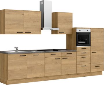 nobilia® Küchenzeile "Structura basic", vormontiert, Ausrichtung wählbar, Breite 360 cm, mit E-Geräten