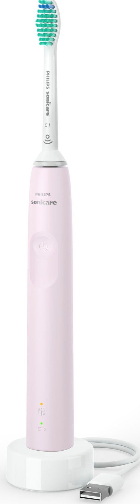 Philips Sonicare Elektrische Zahnbürste Series 3100 HX3673, Aufsteckbürsten: 1 St., mit Schalltechnologie, 4-Quadranten-Timer und 2-Minuten-Timer