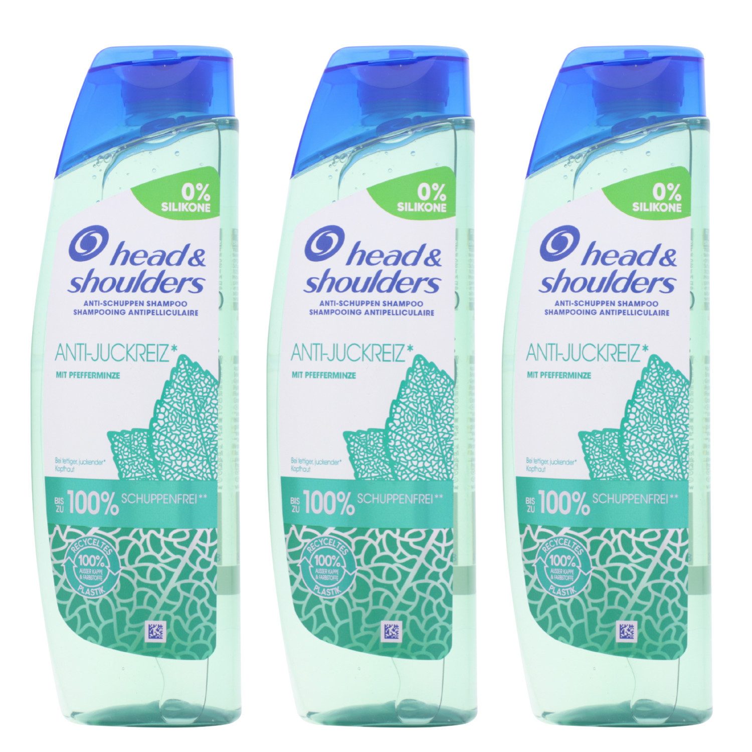 Head & Shoulders Haarshampoo 3 x Head & Shoulders Anti-Schuppen Shampoo je 250ml Anti-Juckreiz Sili