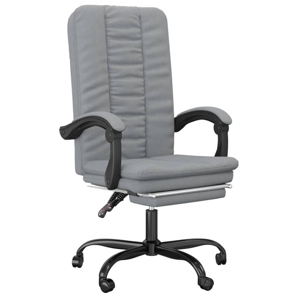 vidaXL Bürostuhl NA Bürostuhl mit Liegefunktion Hellgrau Stoff