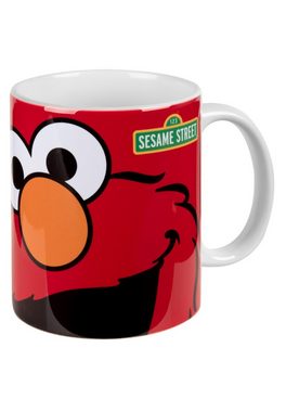 United Labels® Tasse Sesamstraße Tasse - Elmo Kaffeebecher aus Keramik Rot 320 ml, Keramik
