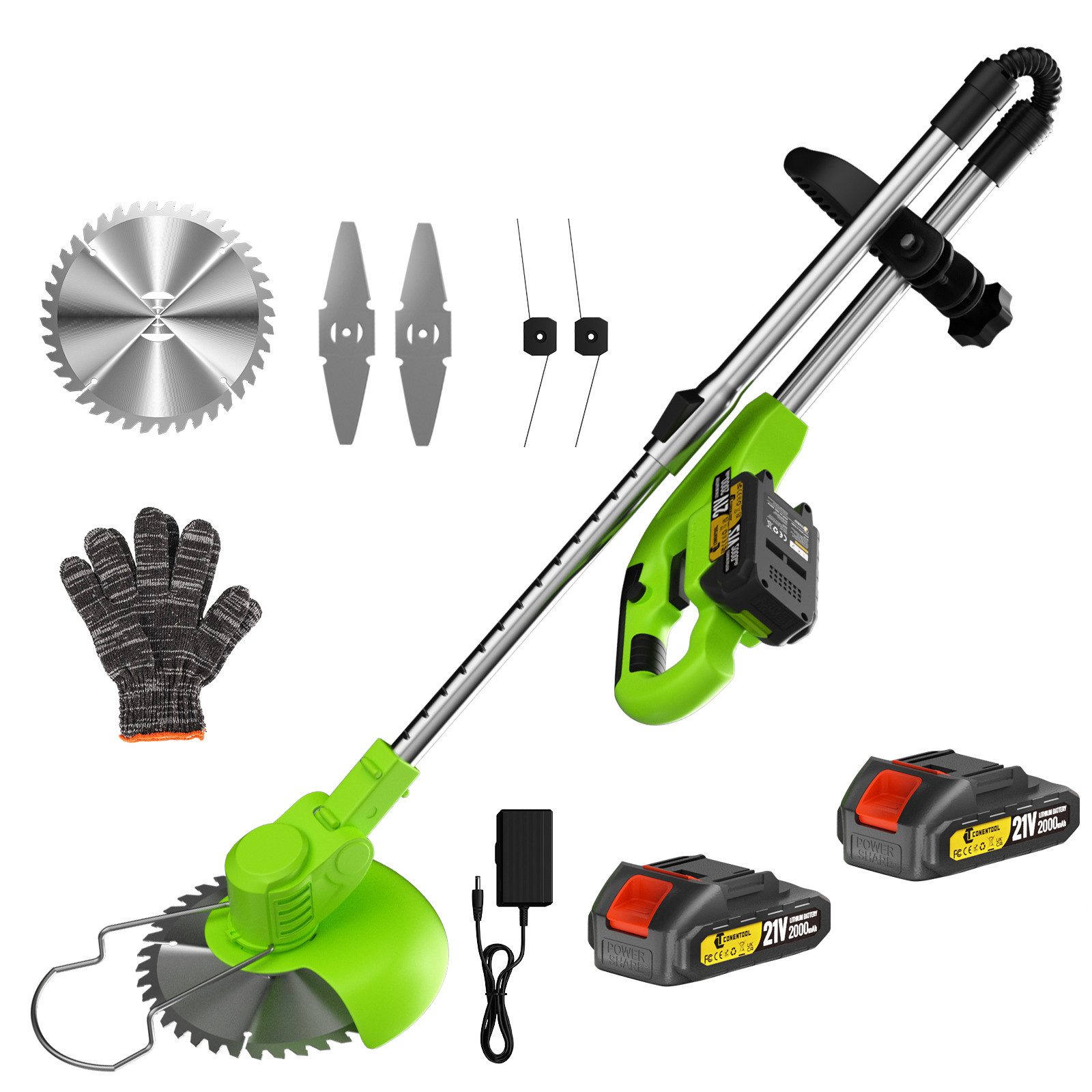 CONENTOOL Akku-Rasentrimmer 21V Rasentrimmer mit Akku und Ladegerät, 15 cm günstig online kaufen