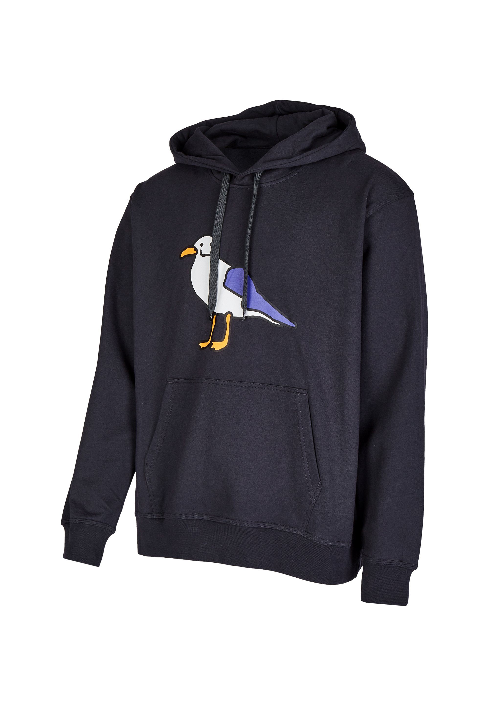 Print coolem Cleptomanicx Smile Kapuzensweatshirt dunkelgrau Gull mit