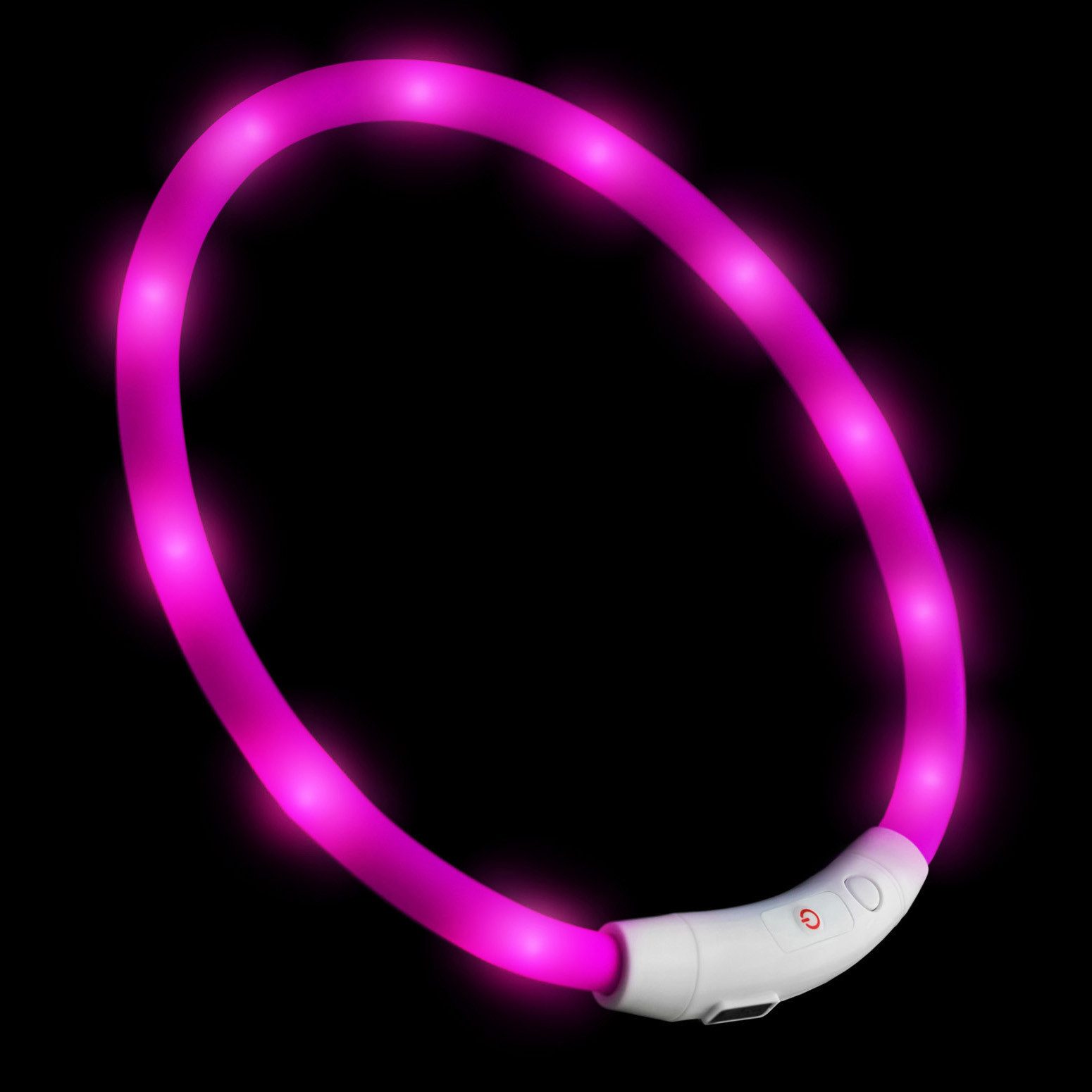 Hunde-Halsband LED Silikon Hunde Leuchthalsband aufladbar per USB-C indiv. kürzbar