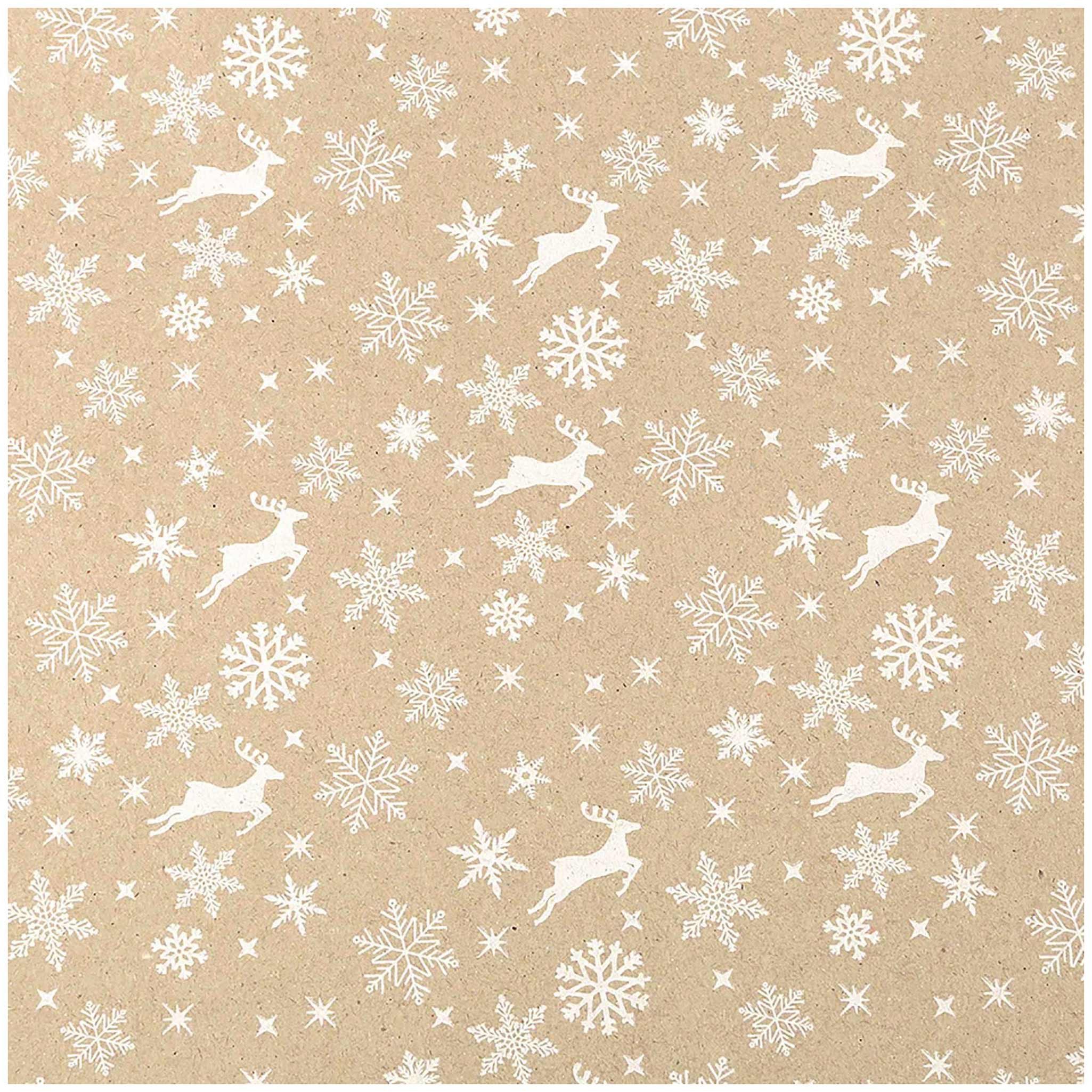 maDDma Geschenkpapier 1 Rolle Geschenkpapier für Weihnachten natur 0,7x2m Dekopapier, Weihnachten 1