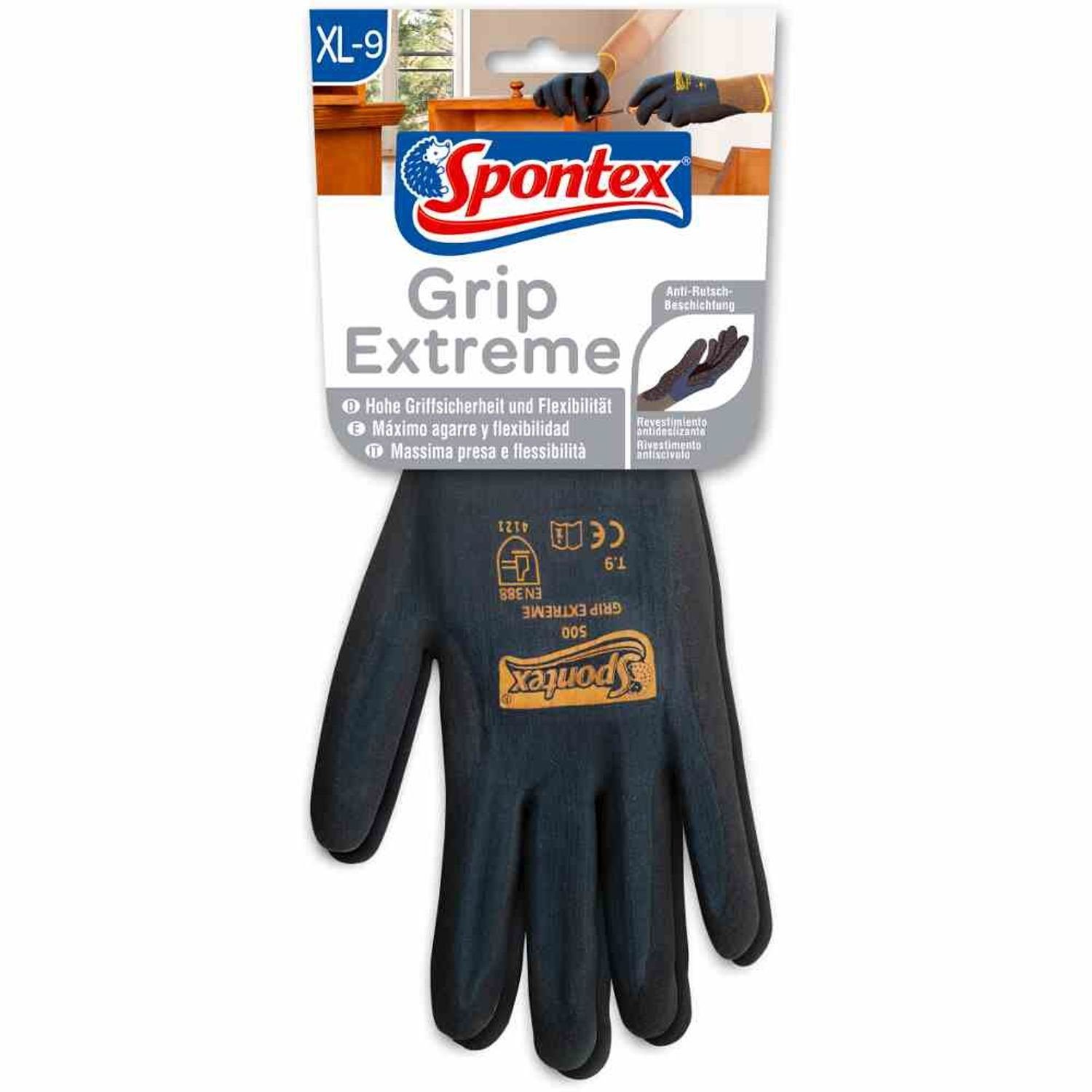 SPONTEX Gartenhandschuhe Gartenhandschuh Grip Extreme Gr. 9