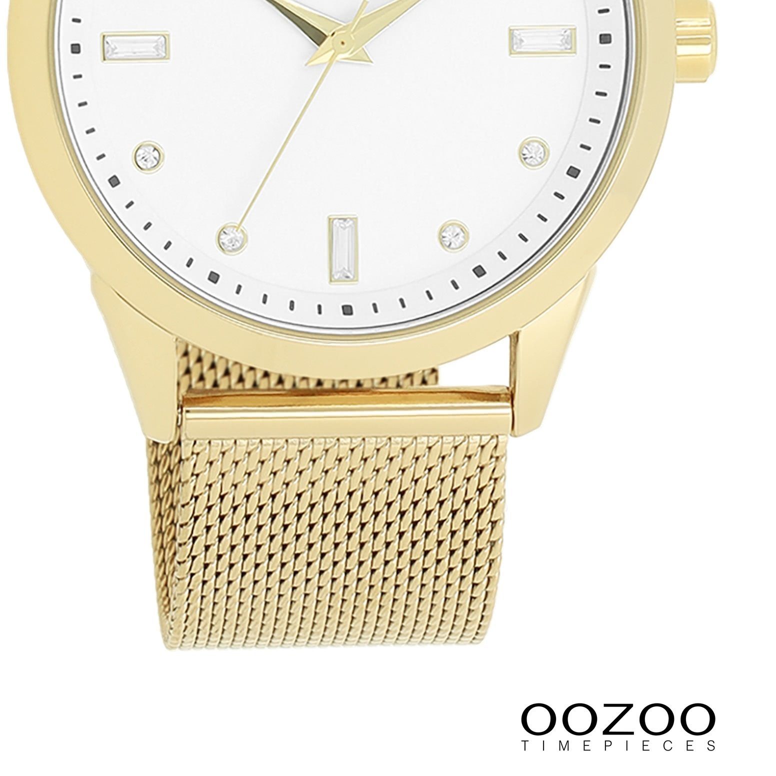 OOZOO Quarzuhr Oozoo Damen Armbanduhr Timepieces Analog, (Analoguhr), Damenuhr rund, groß (ca. 40mm) Metallarmband, Fashion-Style