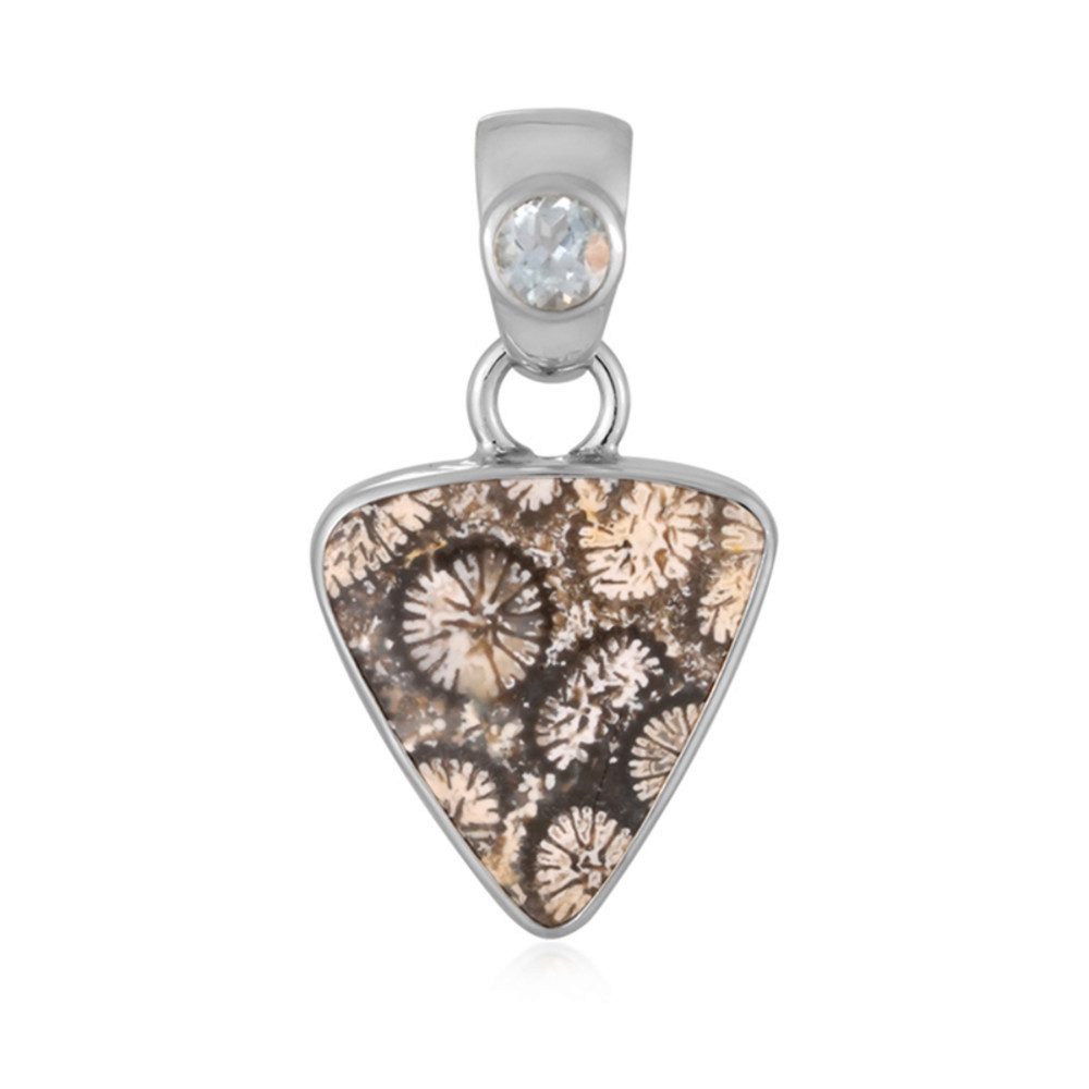 Cavill Kettenanhänger Cavill Anhänger Sterlingsilber 4,5 ct Koralle & 0,2 ct Topas (1-tlg)