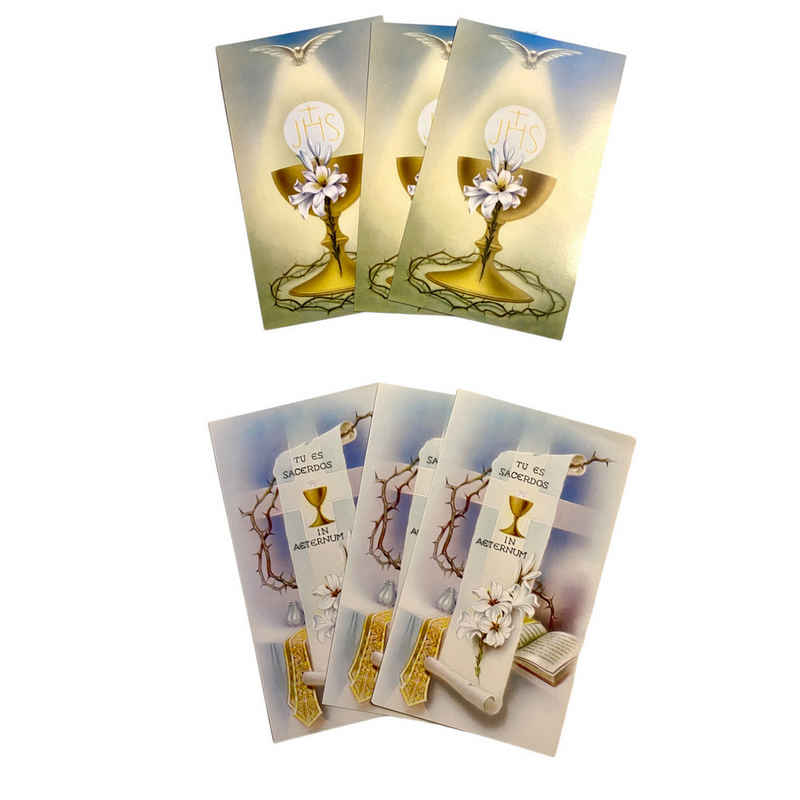 DekoTown Geschenkpapier Mix Heiligenbildchen Messebildchen Kommunion Konfirmation 10cm, 6 St.