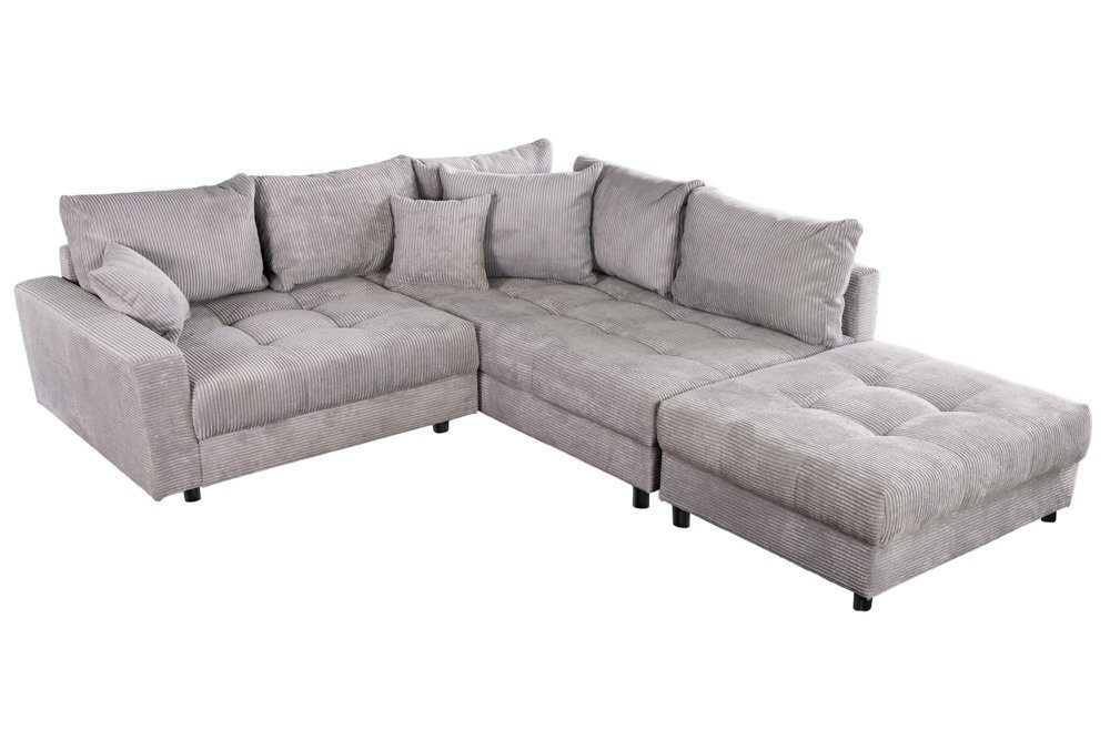 riess-ambiente Ecksofa KENT 220cm hellgrau / schwarz, Einzelartikel 1 Teile günstig online kaufen