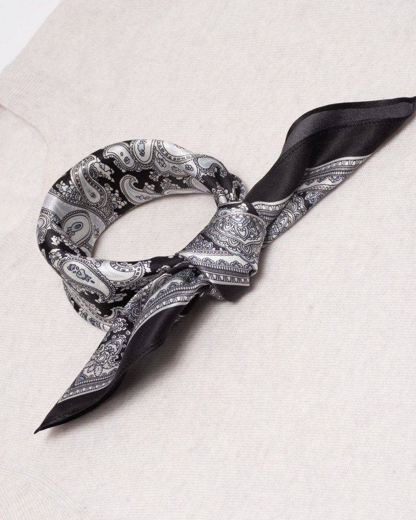 MayTree Seidentuch quadratisch Paisley 53x53 schwarz, (Stück), 100% Seide