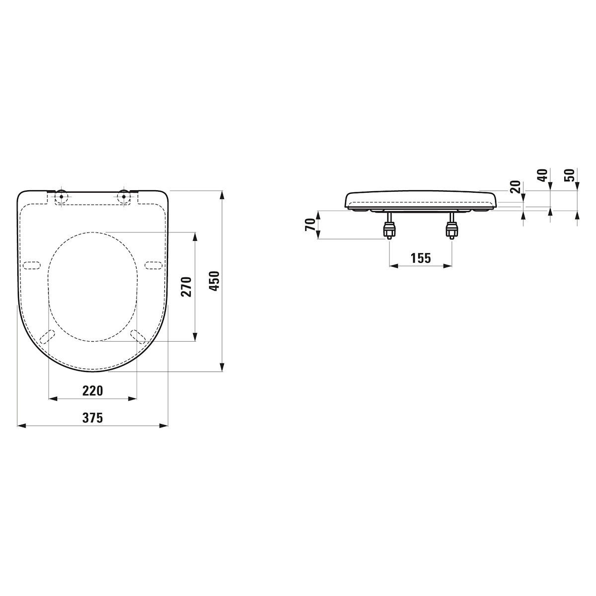 Laufen WC-Sitz WC-Sitz Pro Universal, ohne Absenkautomatik, weiß, H8939523