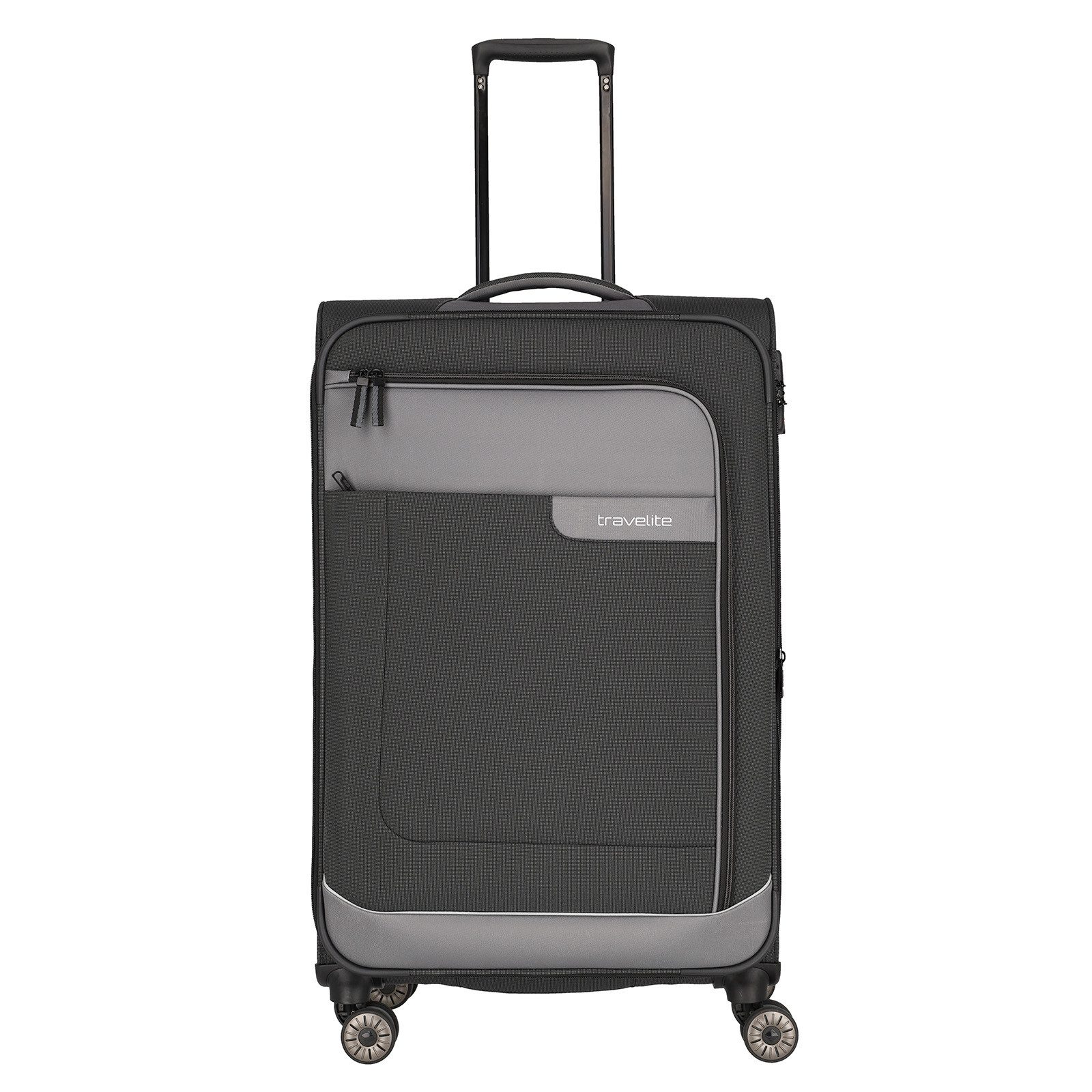 travelite Trolley VIIA 4-Rollen Weichgepäck Trolley L 4-Rad Koffer 77 cm 3,4 kg, 4 Rollen, TSA Schloss, Doppelrollen