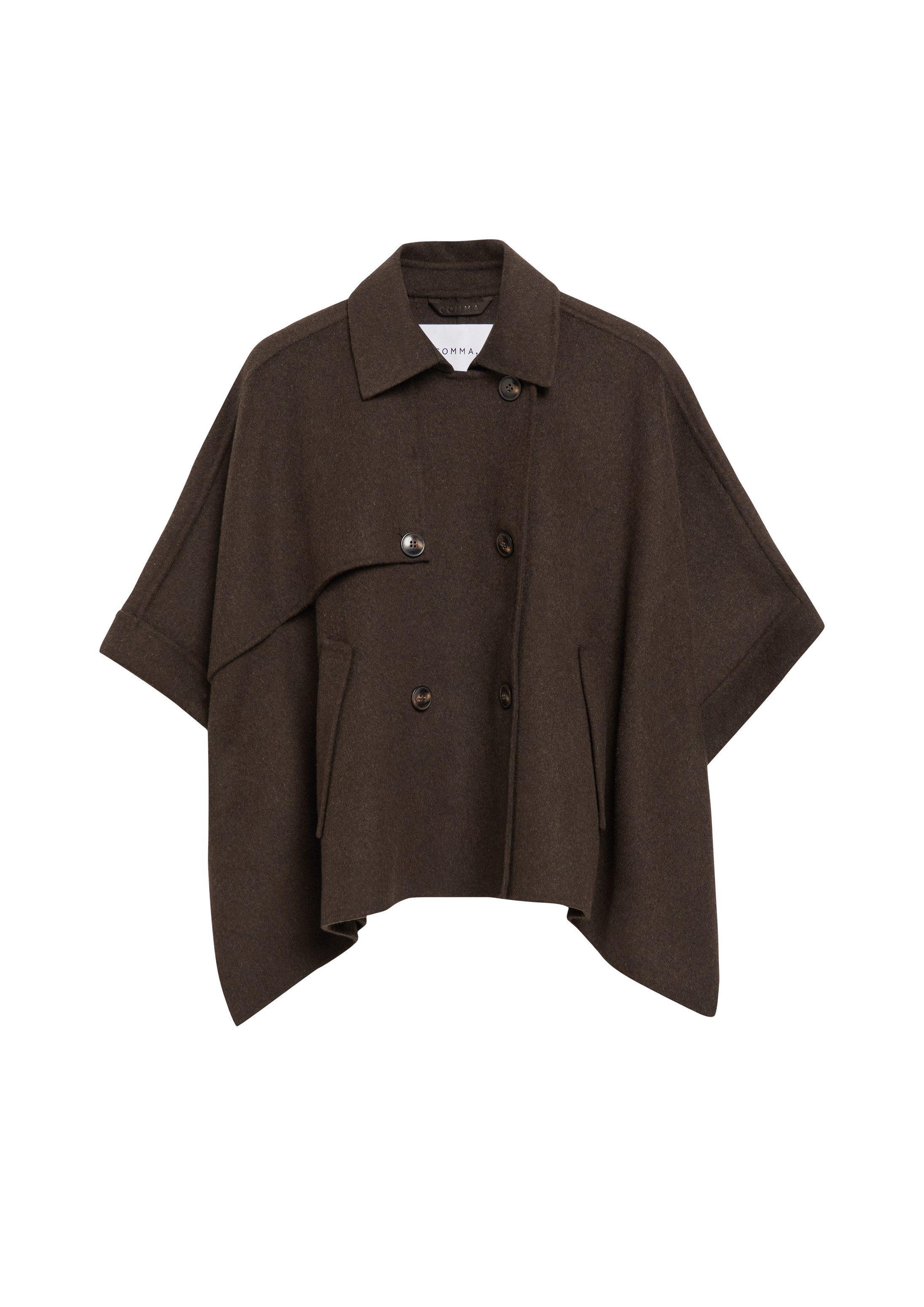 comma Poncho Outdoor-Umhang Cape aus Doubleface in Trenchcoat-Optik – Bild 2 von 5