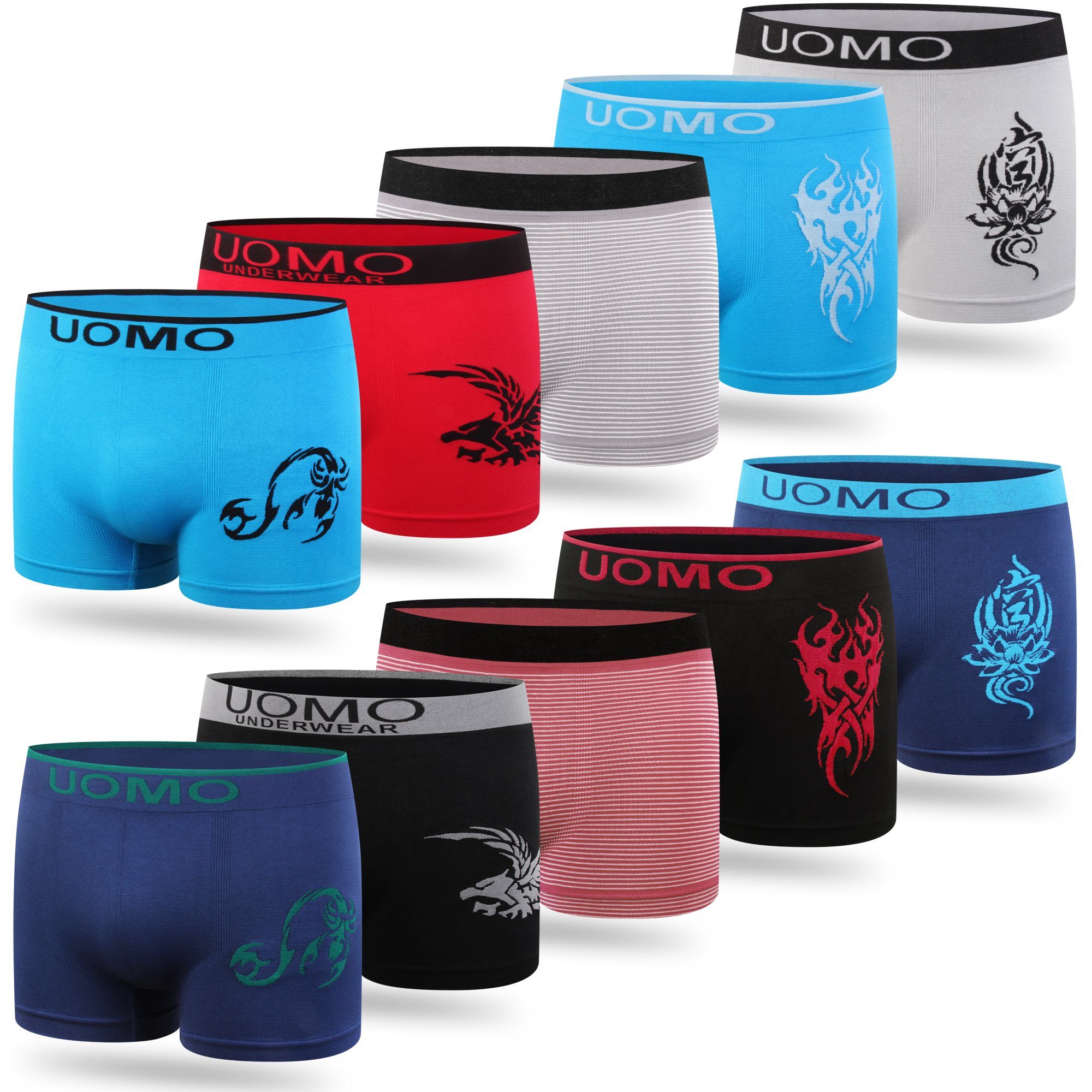 L&K Boxershorts 1209MF (10er-Pack) Boxershorts Herren & Jungen Mikrofaser in 10 verschiedenen Modelle