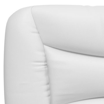 vidaXL Bett Bett mit Matratze Weiß 120x200 cm Kunstleder