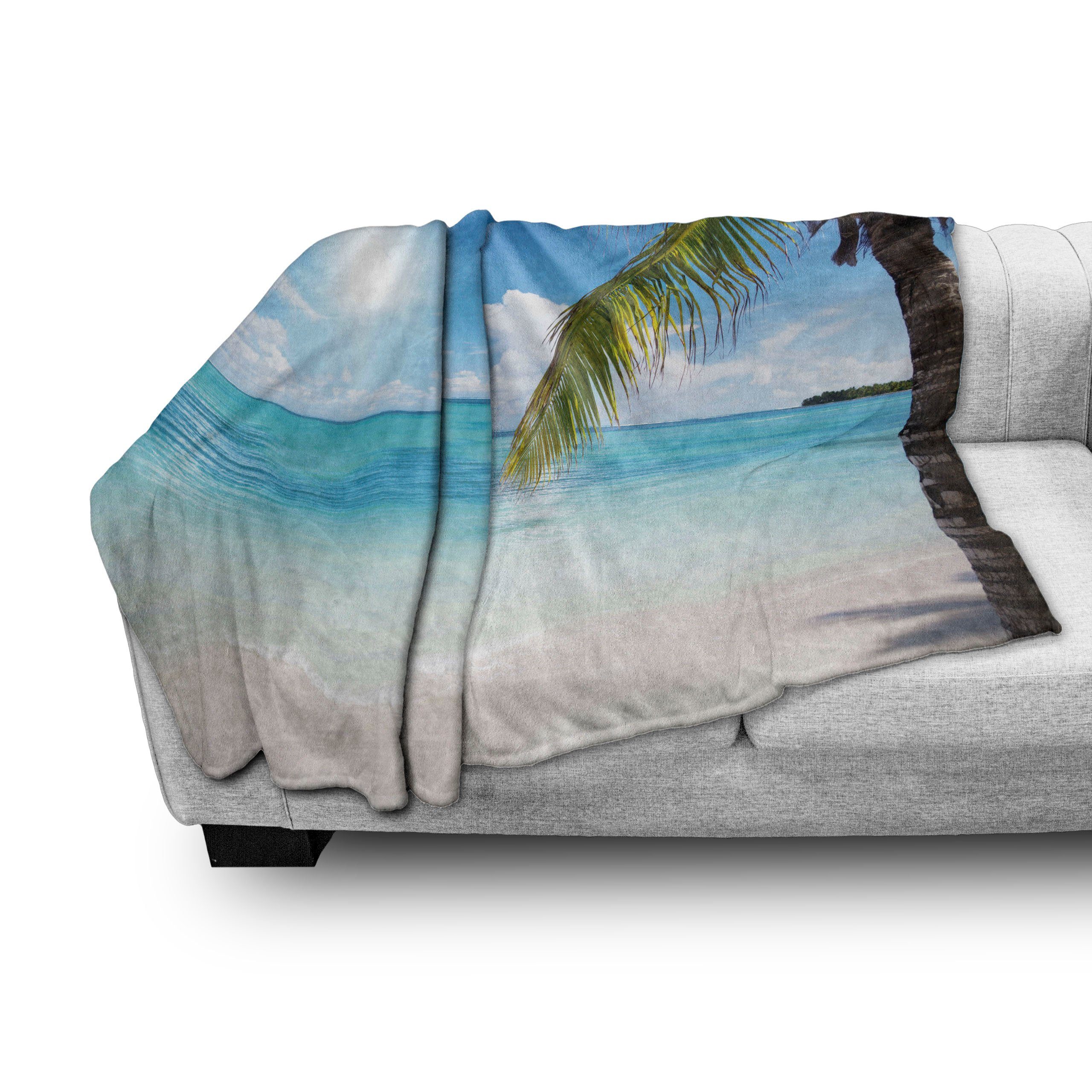 Tropical den Palms und für Strand Abakuhaus, Seashore Plüsch Gemütlicher Wohndecke Innen- Außenbereich,