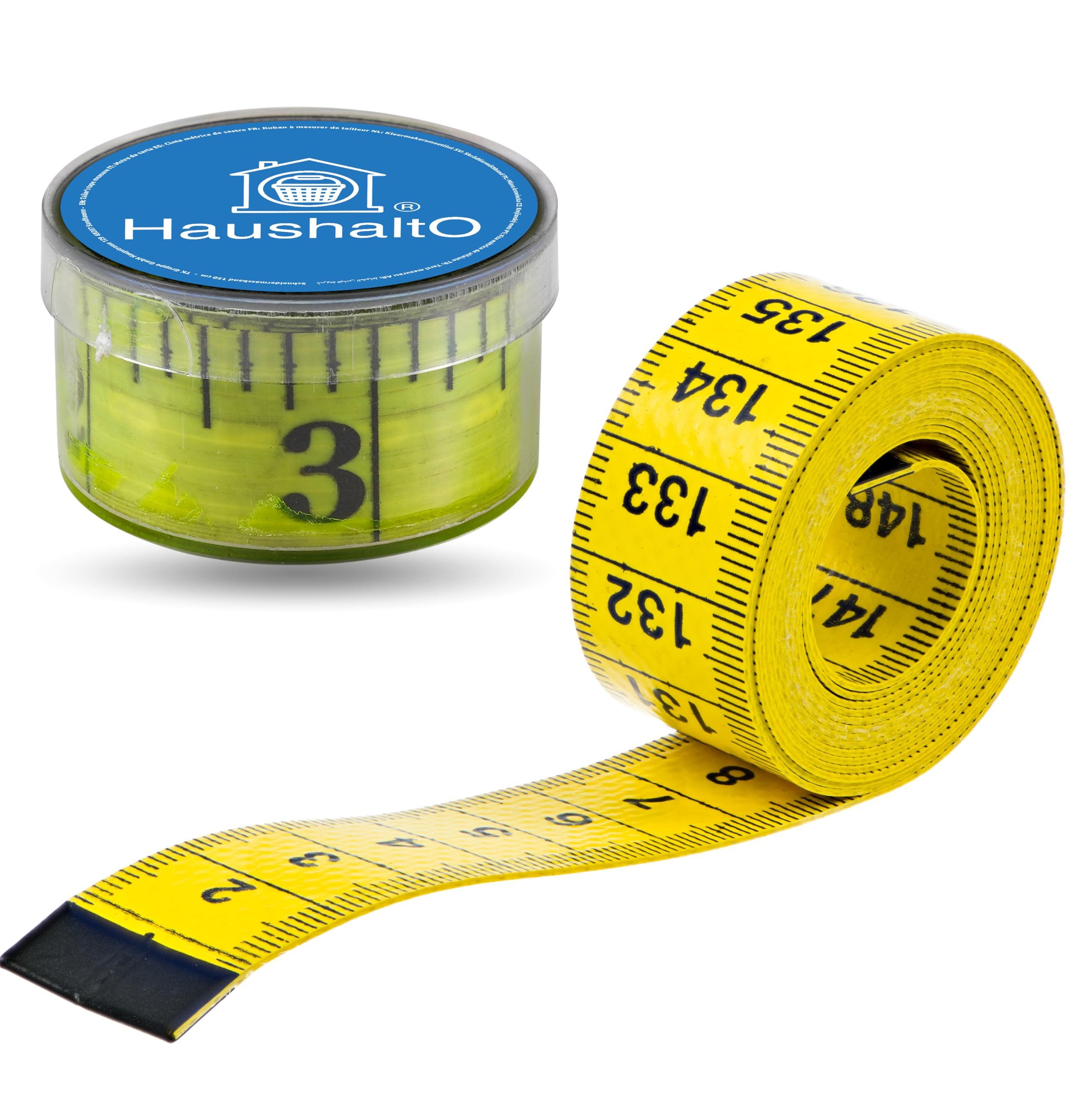 HaushaltO Maßband 2 in 1 Maßband 150 cm – cm + INCH - Flexibel mit Aufbewahrungsbox
