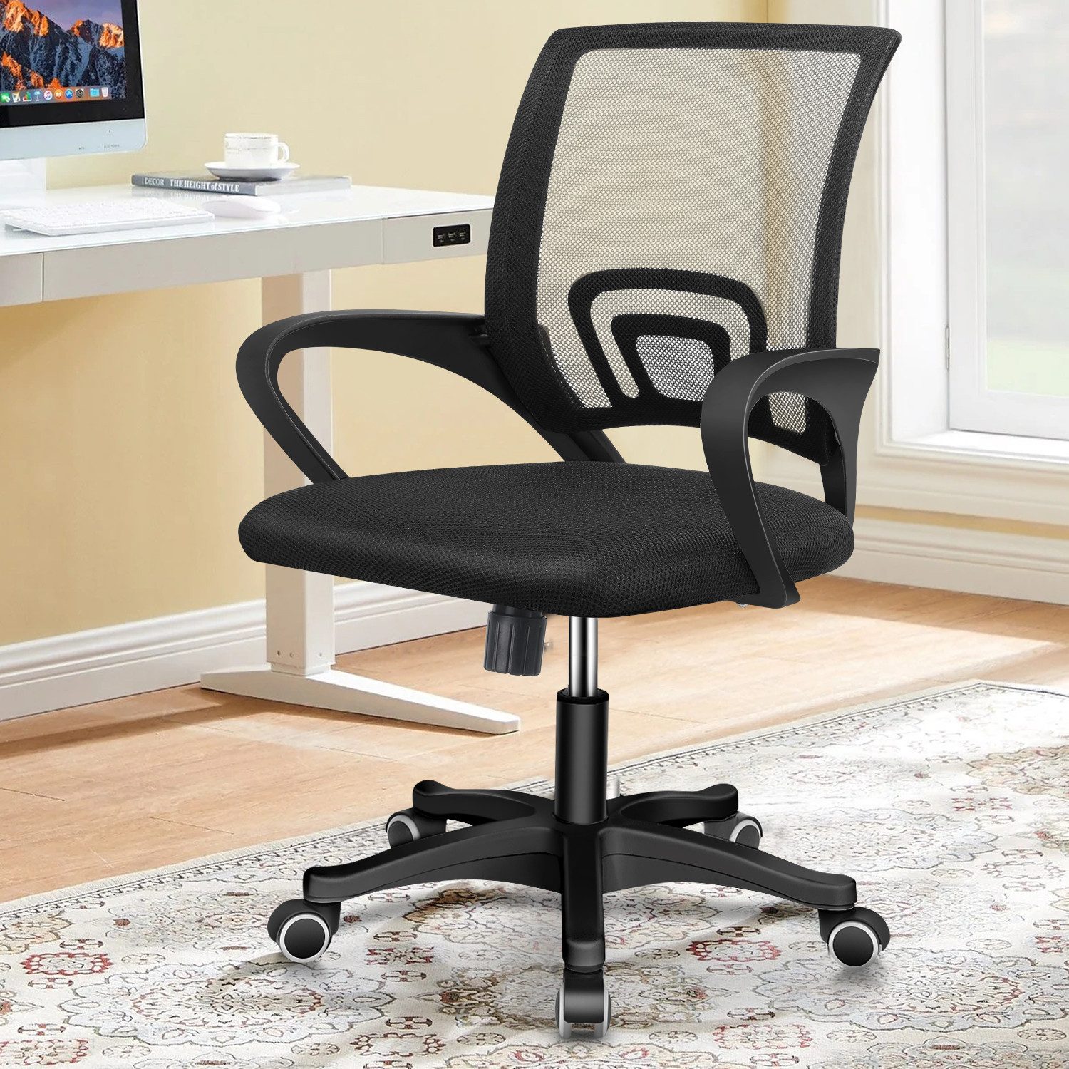 oyajia Bürostuhl Höhenverstellbar Bürostuhl, Verchromten Fußkreuz, 360° dre günstig online kaufen