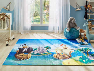 Kinderteppich Sweet Dreams Piratenschiff, Steffensmeier, Rechteckig, Kinderteppich, Kinderzimmer
