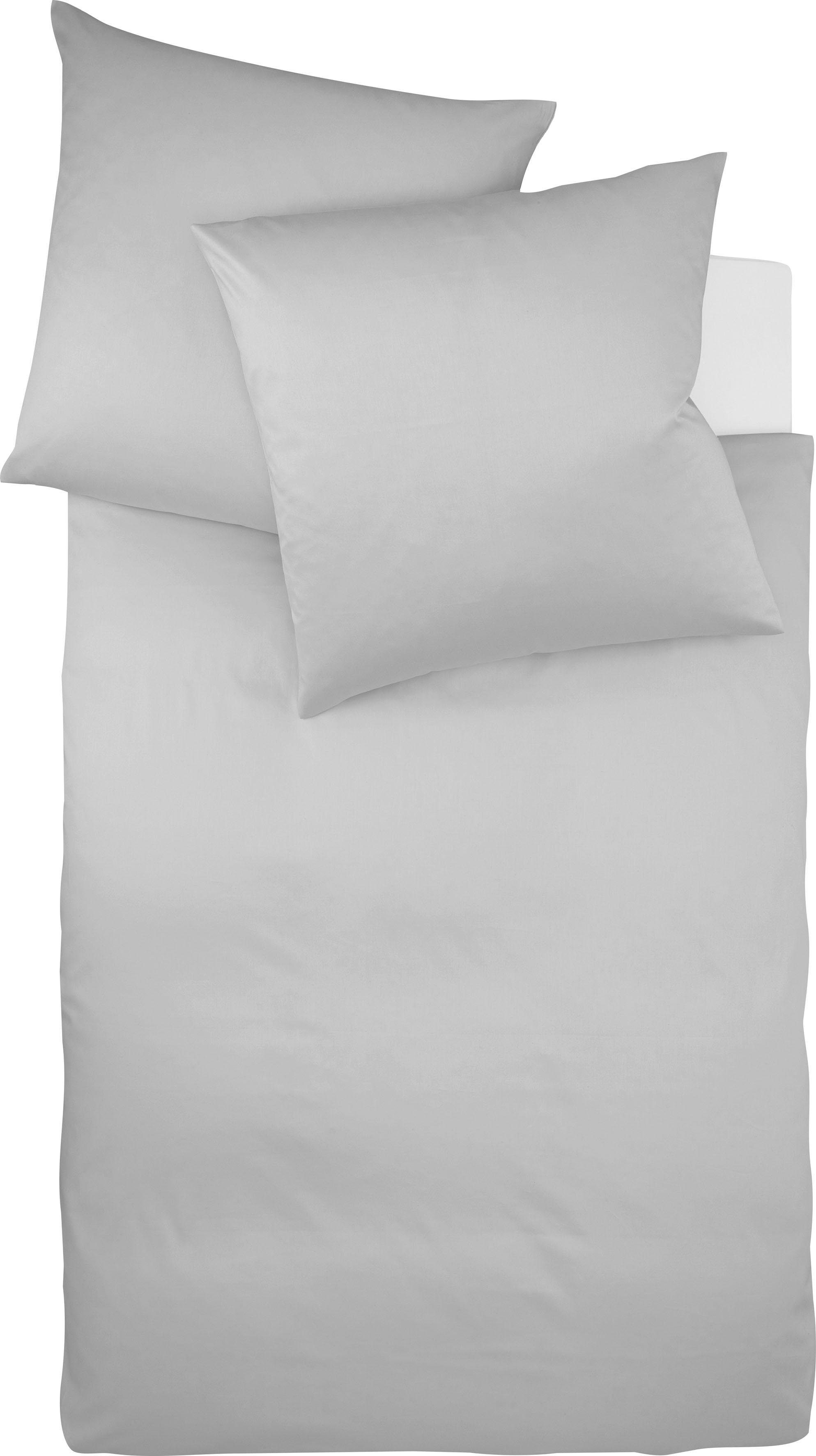 fleuresse Bettwäsche Colours in 135x200, 155x220 oder 200x200 cm, Mako-Satin, 2 teilig, Bettwäsche aus 100% Baumwolle, uni, mit Reißverschluss