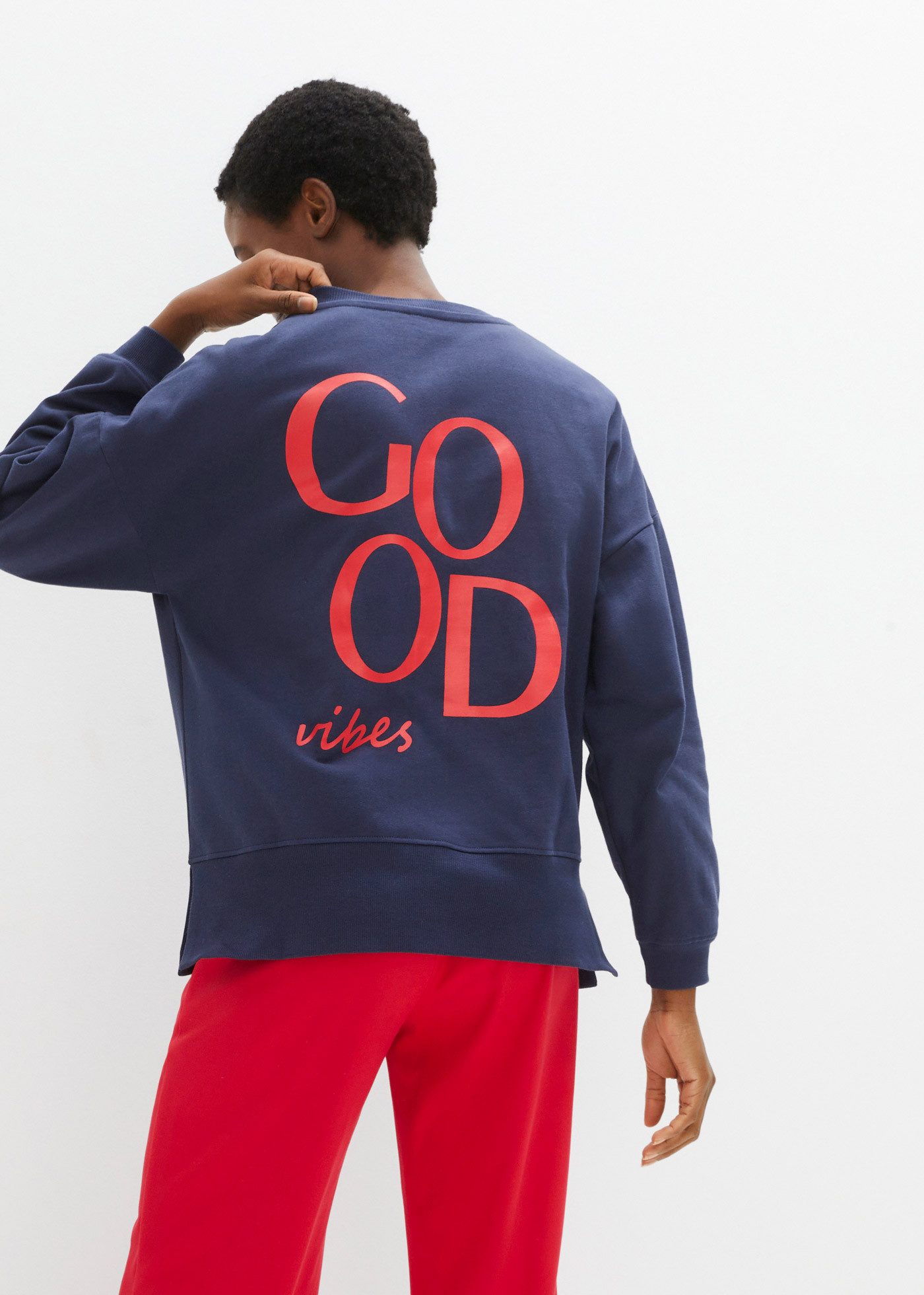 bonprix Sweatshirt lässiger Schnitt, überschnittene Schulter, Oversize-Pass günstig online kaufen