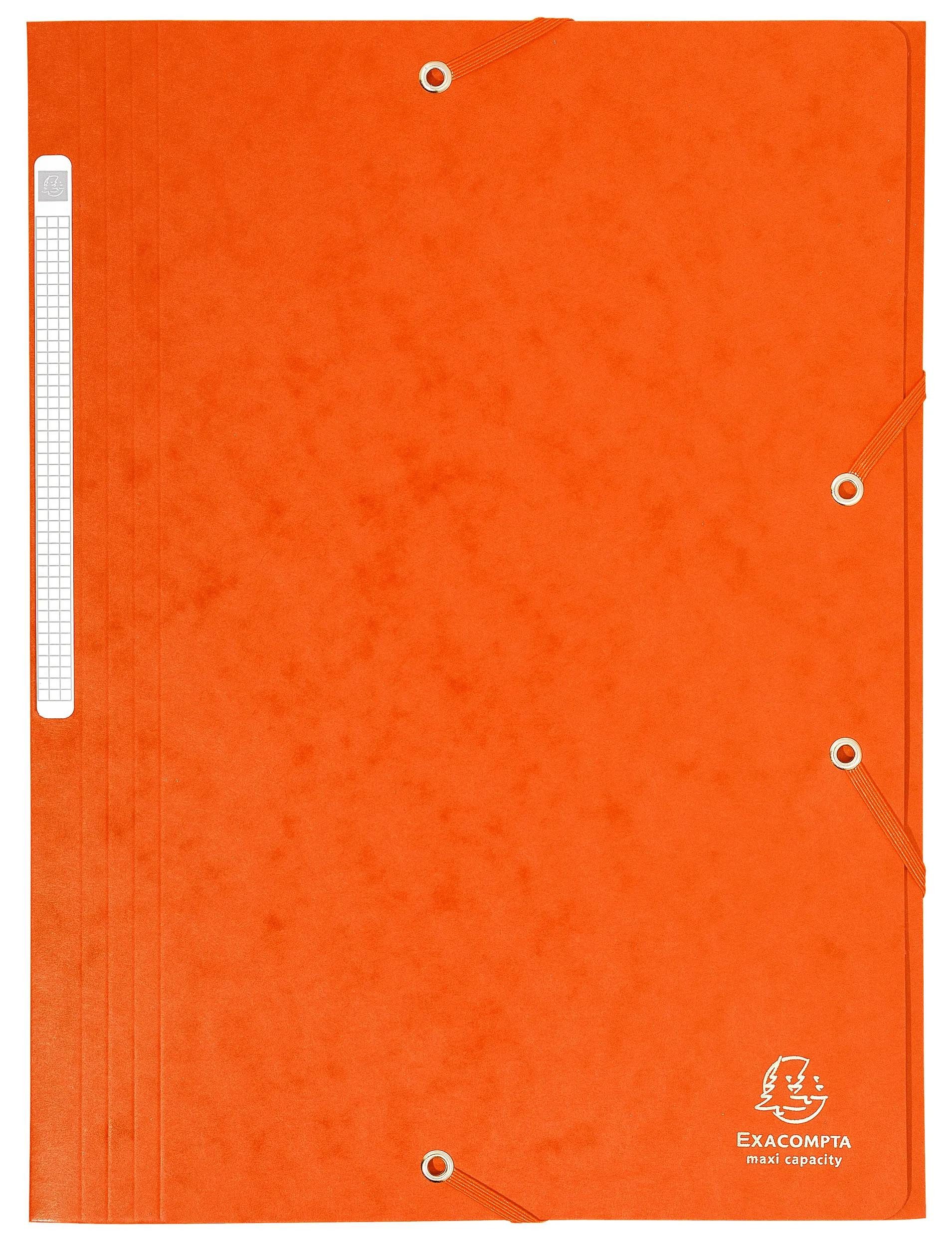 Organisationsmappe 25x Sammelmappe + Gummizug 3 Klappen Karton 425g A4 MAXI Orange 17117H