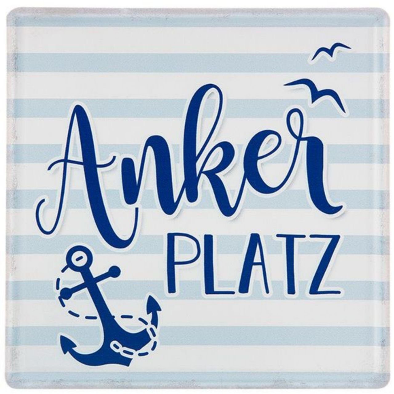 GILDE Wandbild, Maritim, Tolles Vintage Maritimes Metallschild Modell ANKER PLATZ Mater